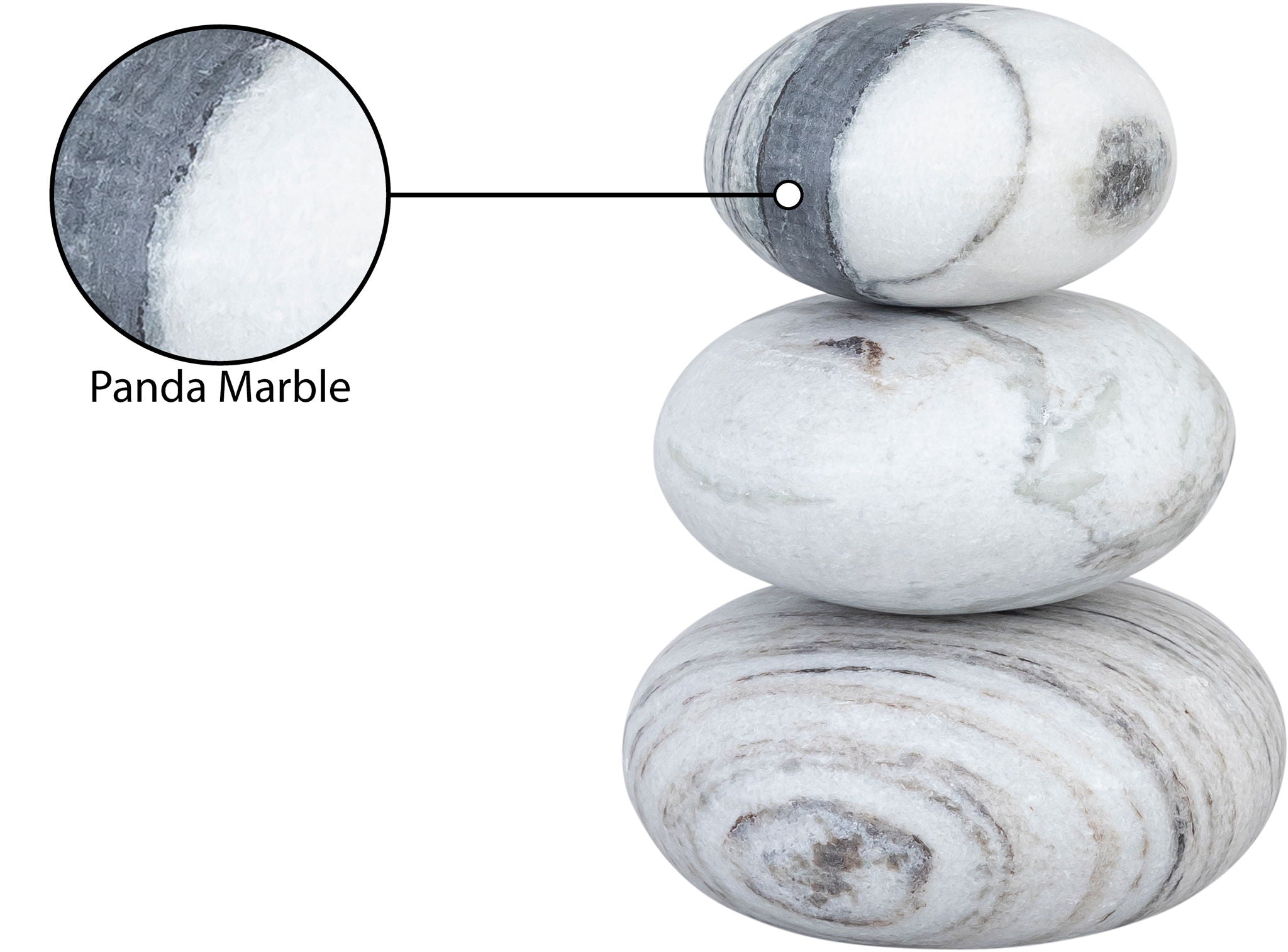 Pumpkin - 3 Piece Marble Decorative Object - Panda