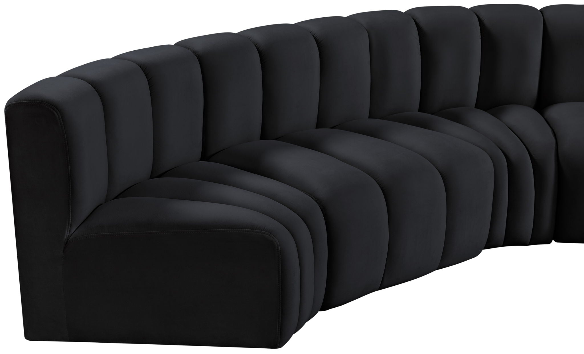 Arc - Velvet 5 Piece U-Shaped Modular Sofa