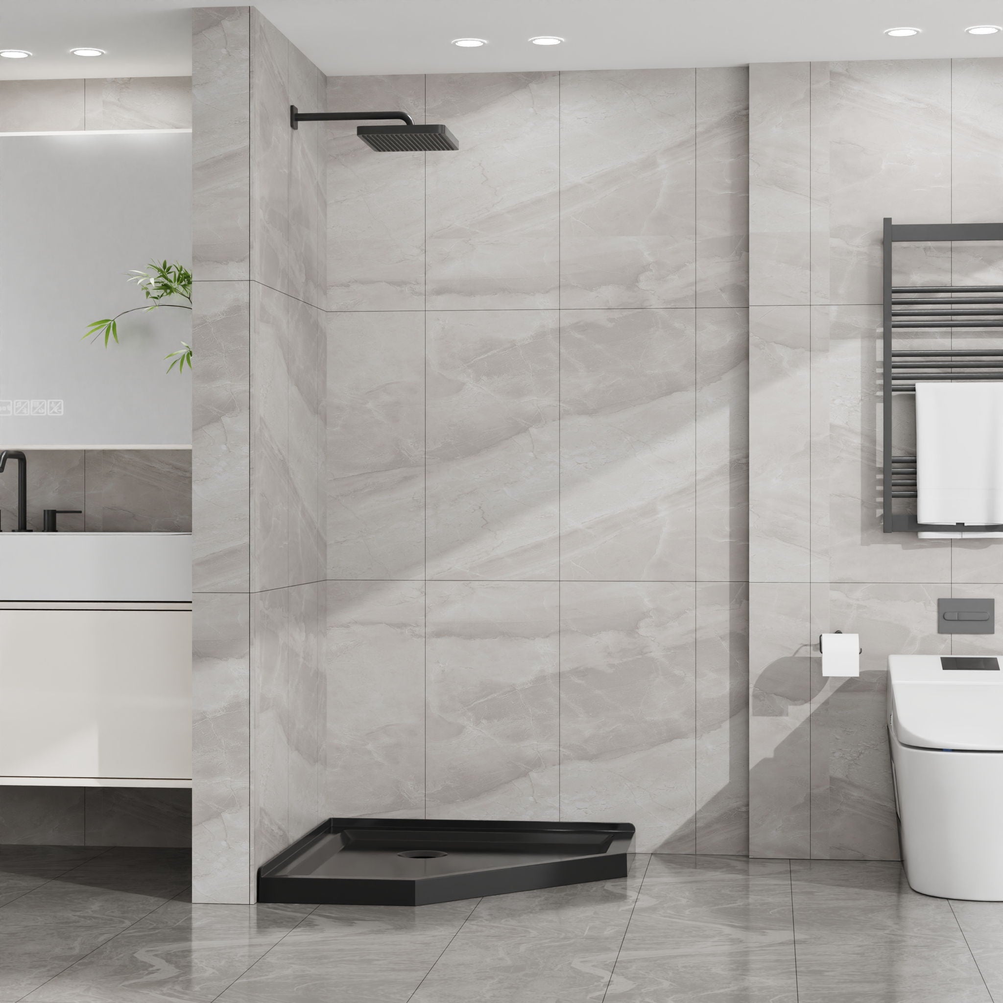 Goodyo - Neo-Angle Shower Base - Black