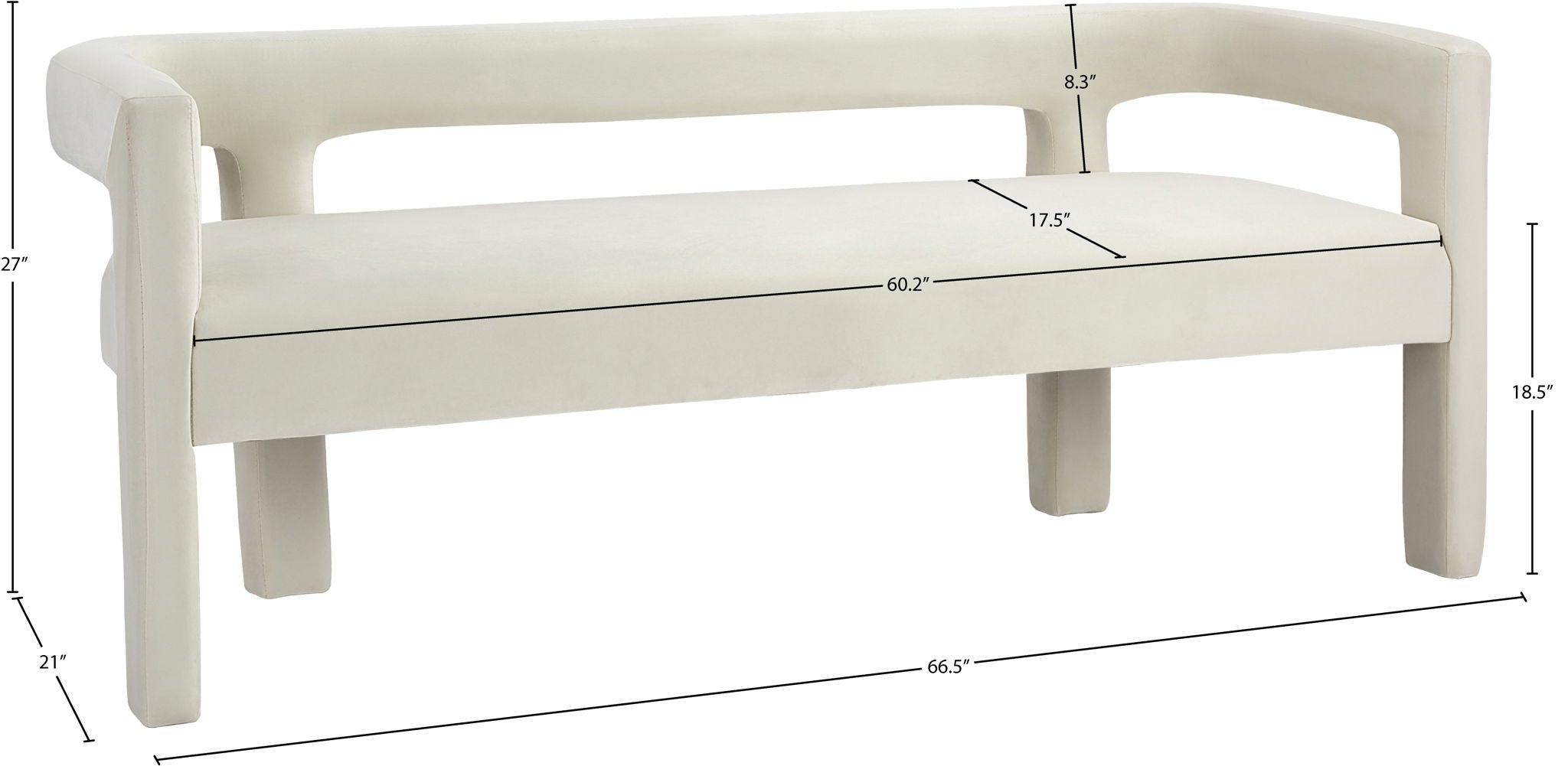 Athena - Velvet Bench