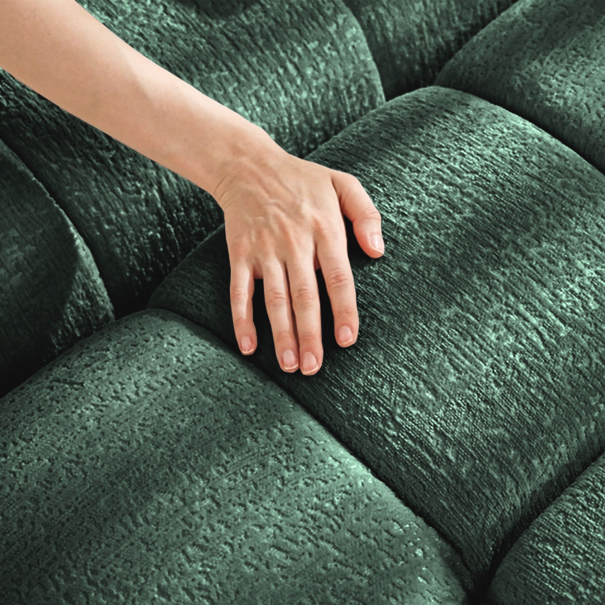 Sofa Set With Ottoman And Pillows, Textured, High Resilience Cushions