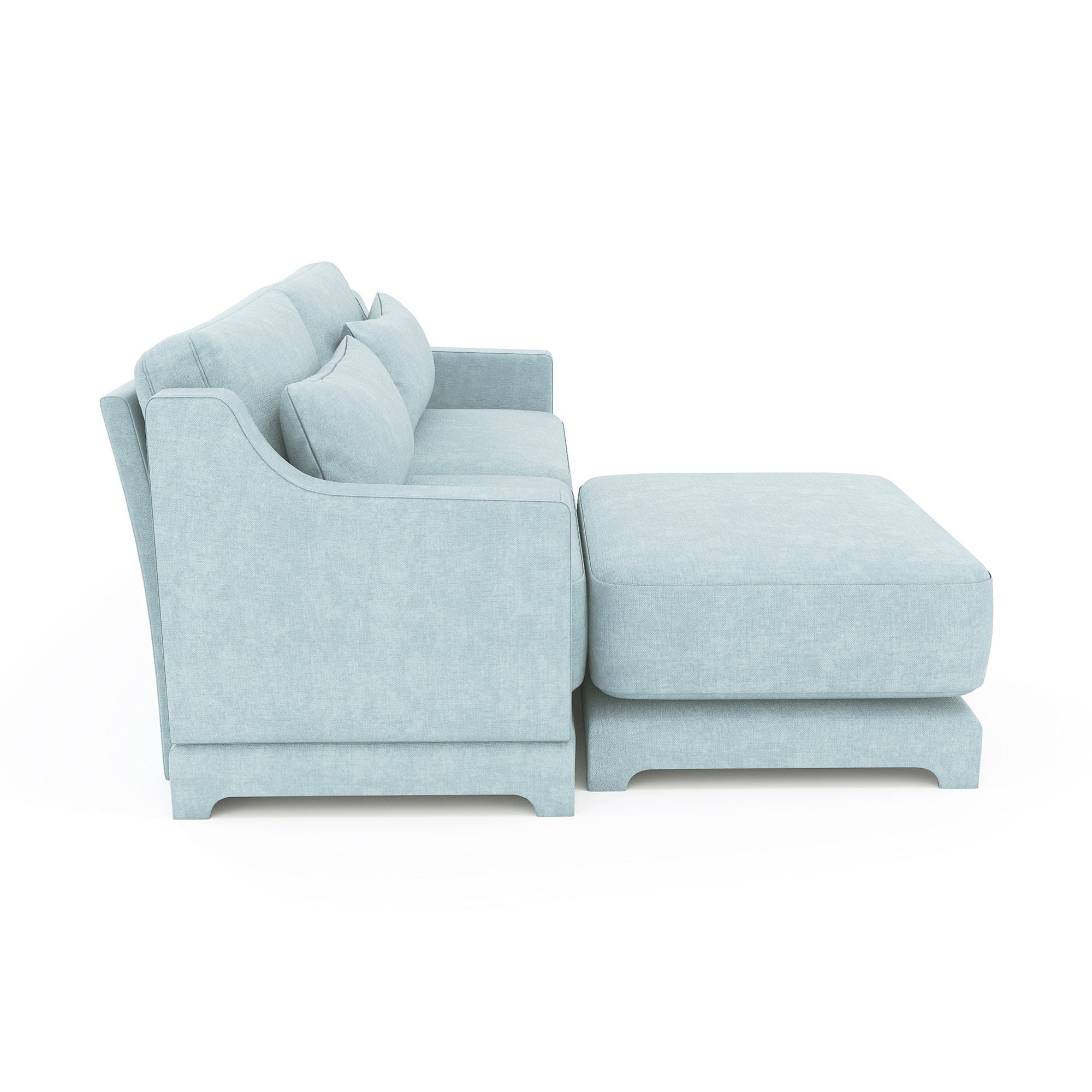 Stylish Sofa With Ottoman And Lumbar Pillows, Ergonomic Design