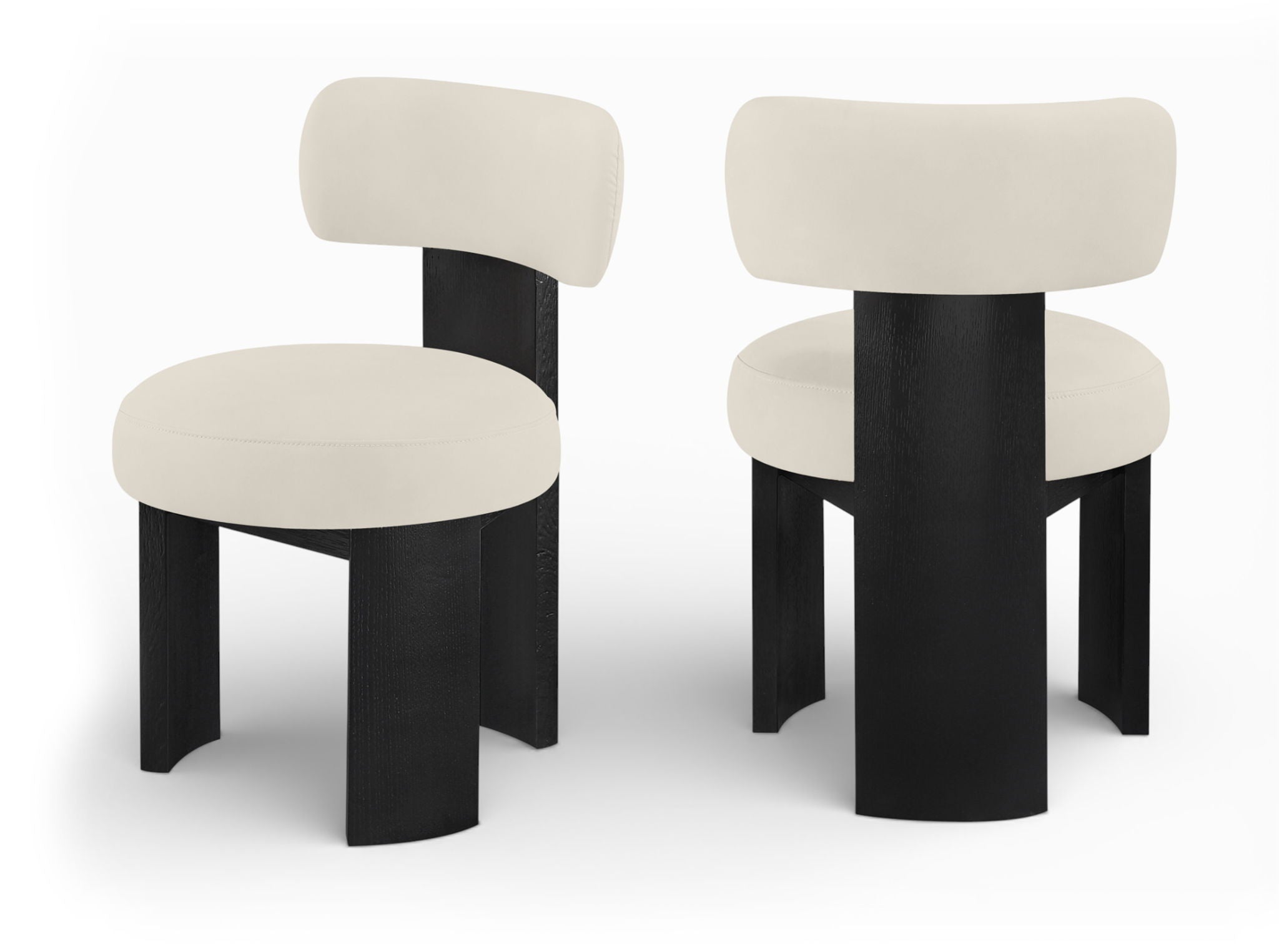 Atelier - Vegan Leather Upholstered Dining Chair (Set of 2) - Taupe / Painted Black