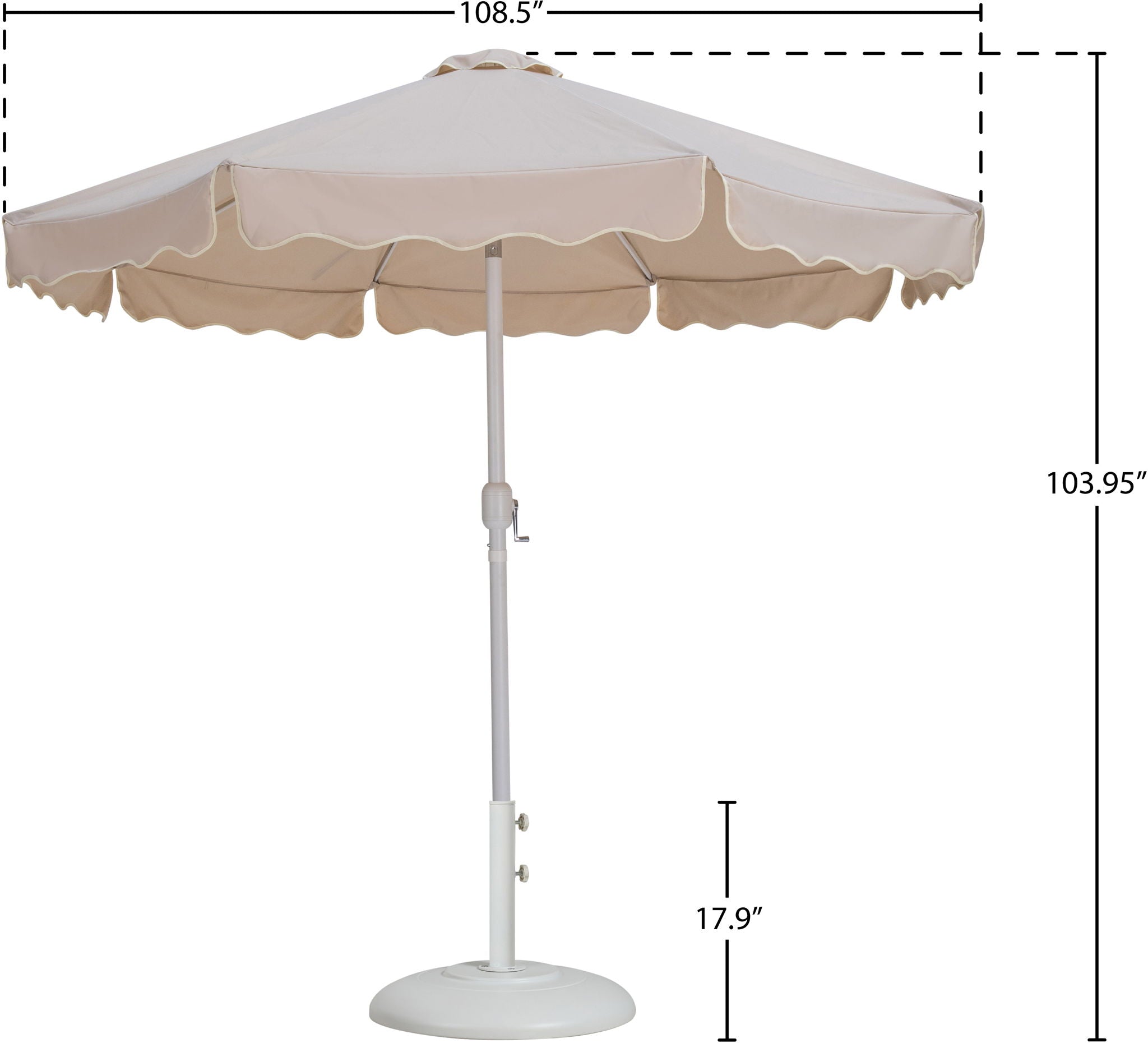 Amalfi - Patio Umbrella - White Base / White Pole