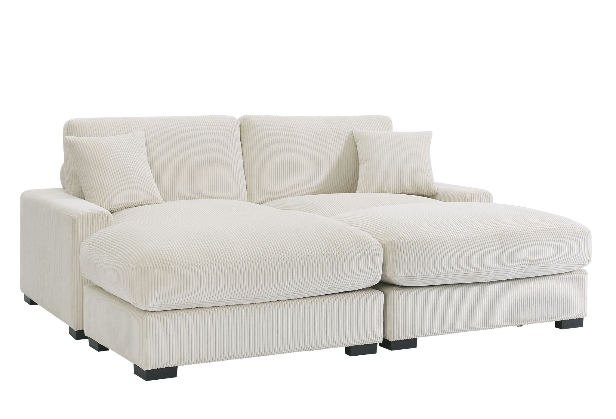 4 Seater Oversized Sectional Sofa With 2 Ottoman And 2 Pillows