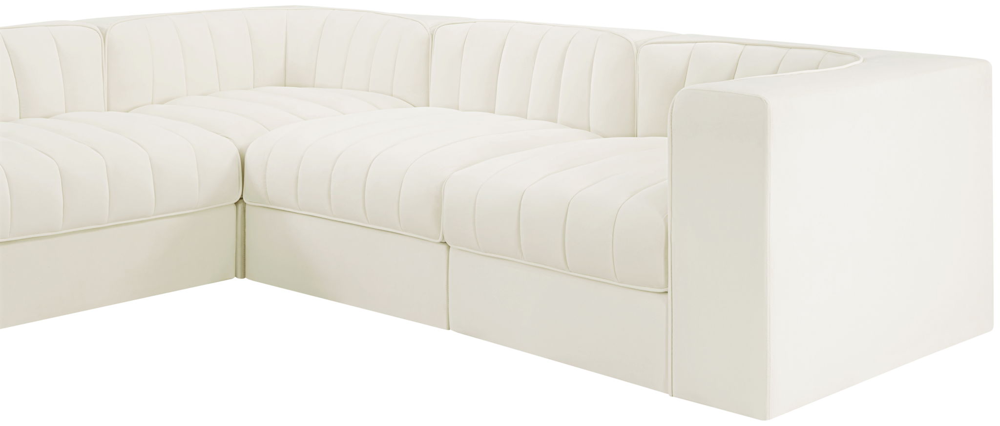 Rummi - Velvet Performance Fabric Upholstered 10 Piece Modular Sectional