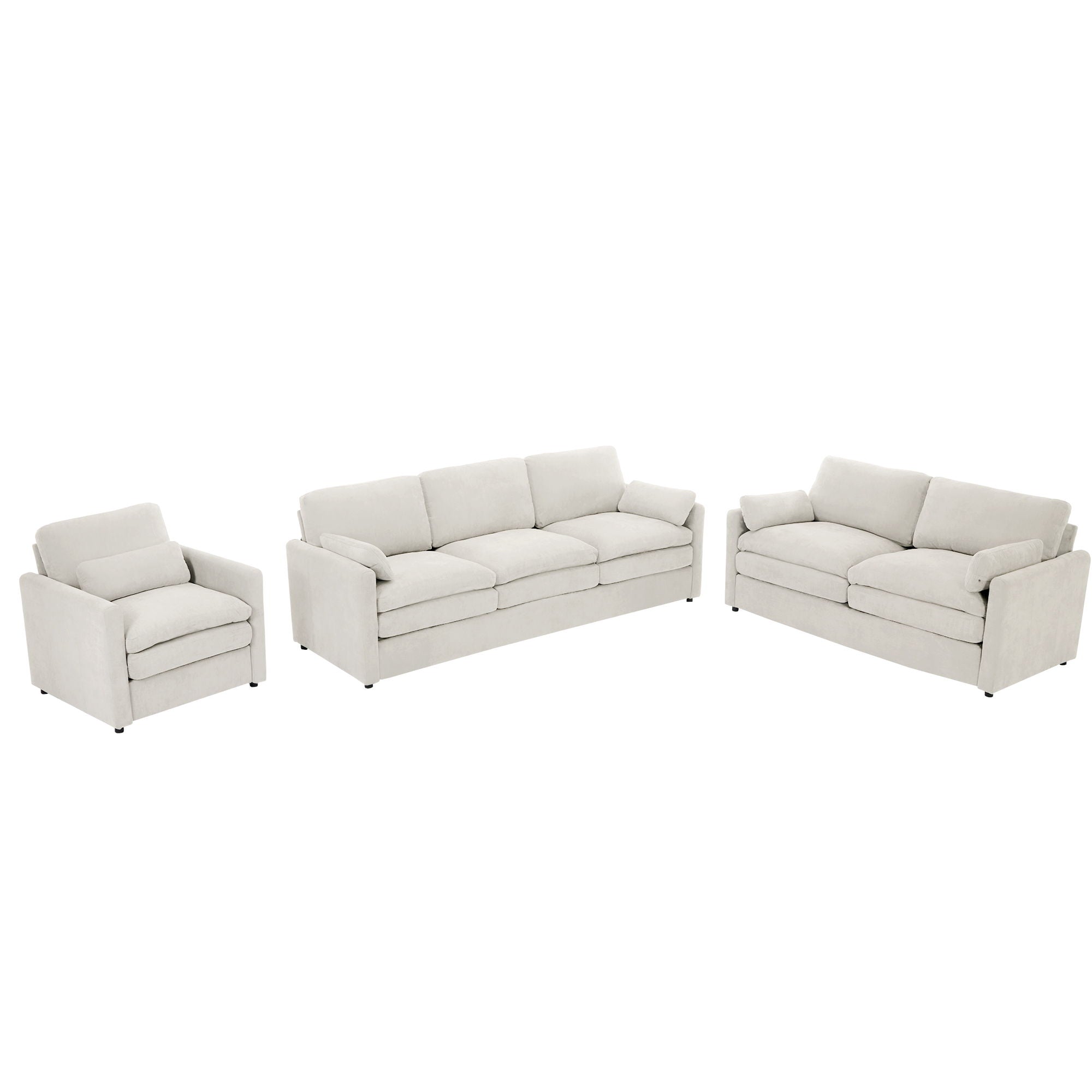 Cozy Upholstered Sofa Set For Living Room