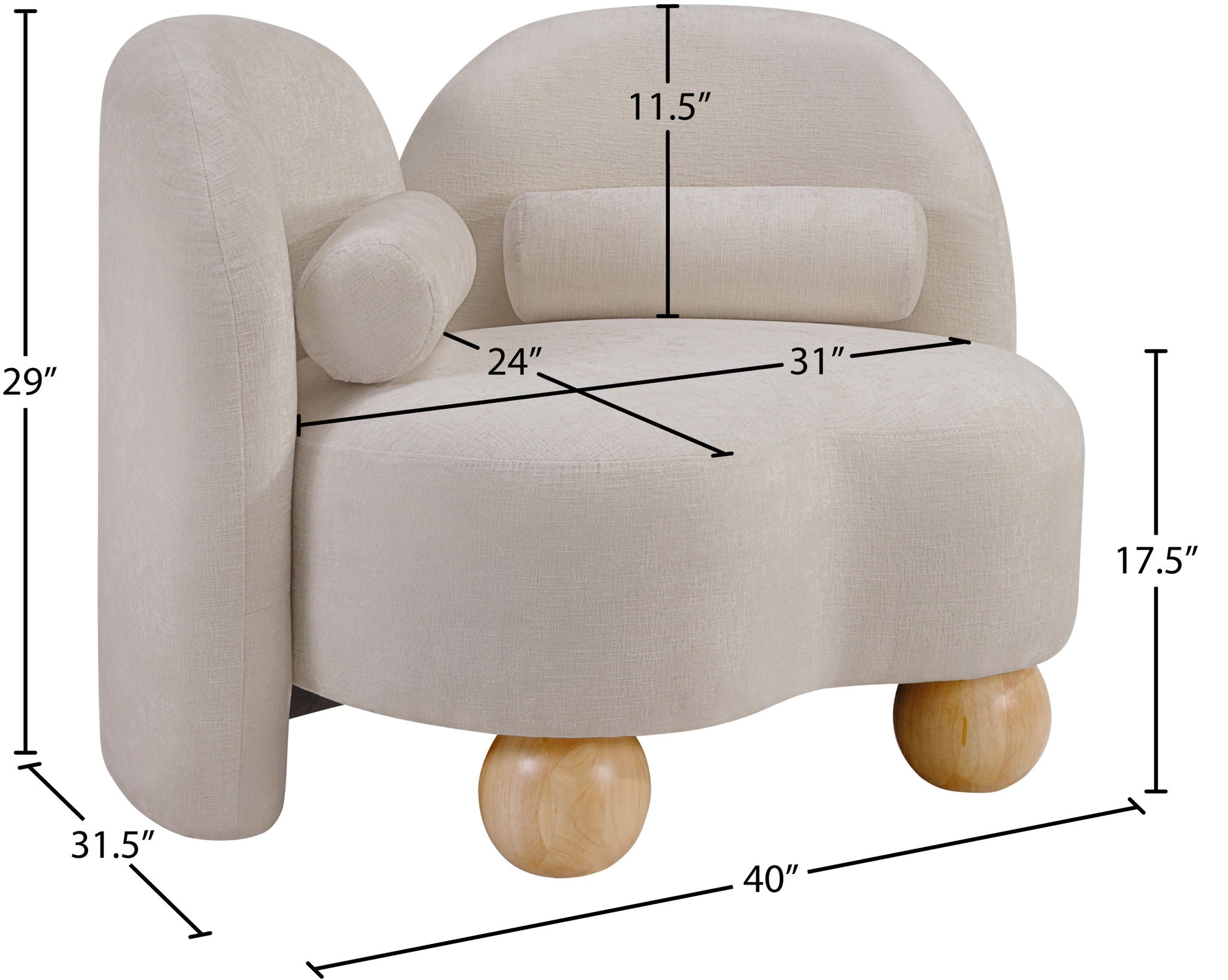 Daphne - Chenille Chair