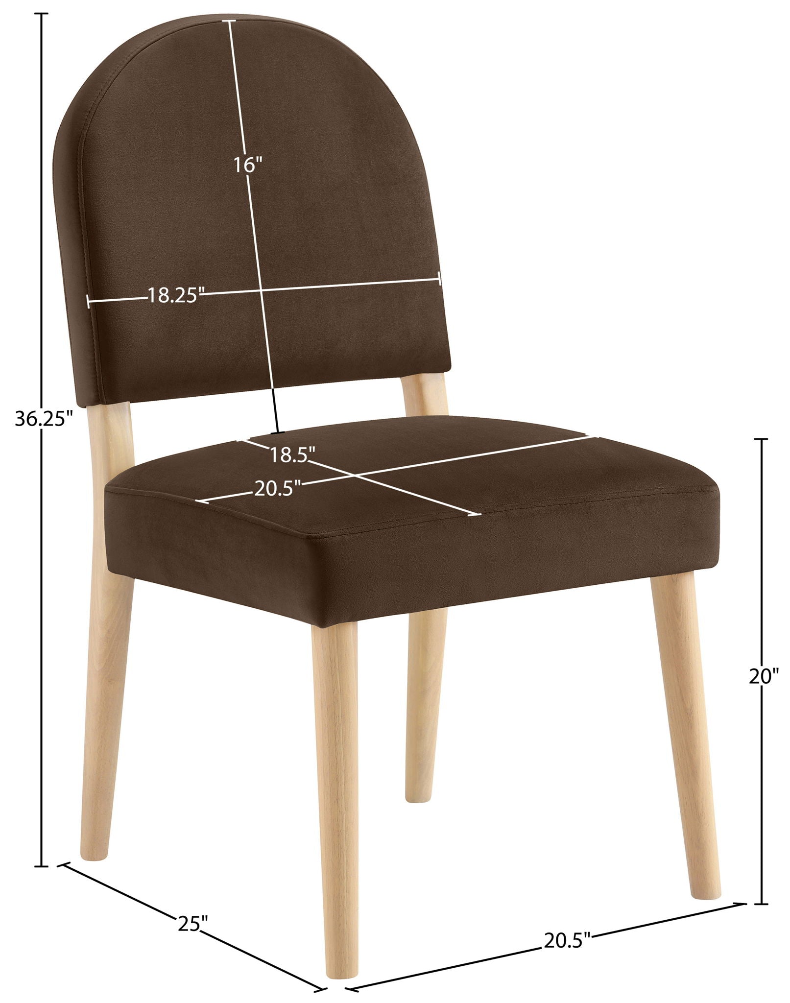 Varinelle - Velvet Dining Chair (Set of 2) - Natural Frame