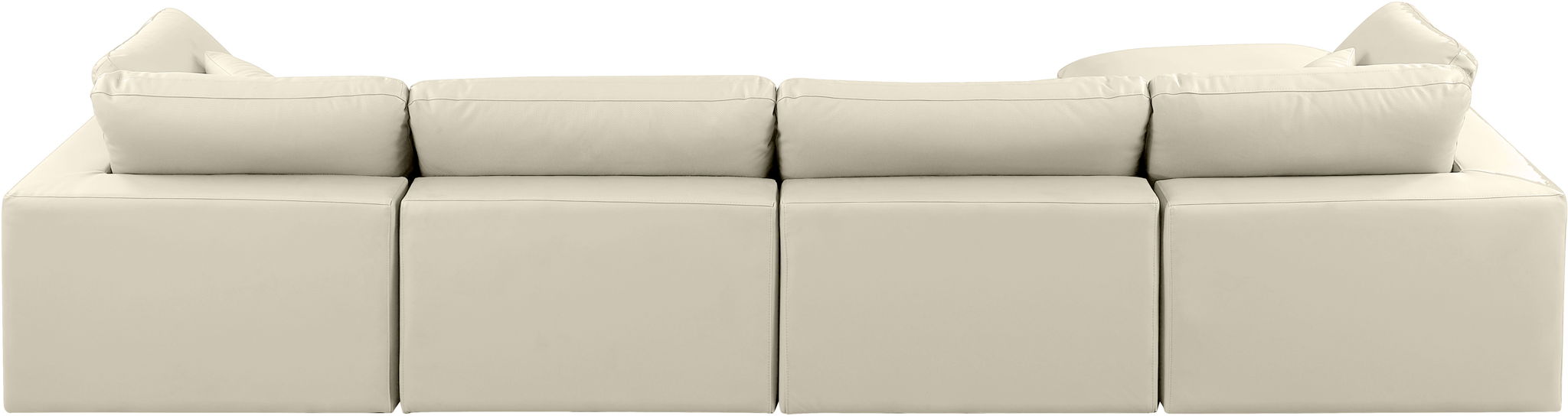 Comfy - 5 Piece Faux Leather Modular Sectional With Chaise
