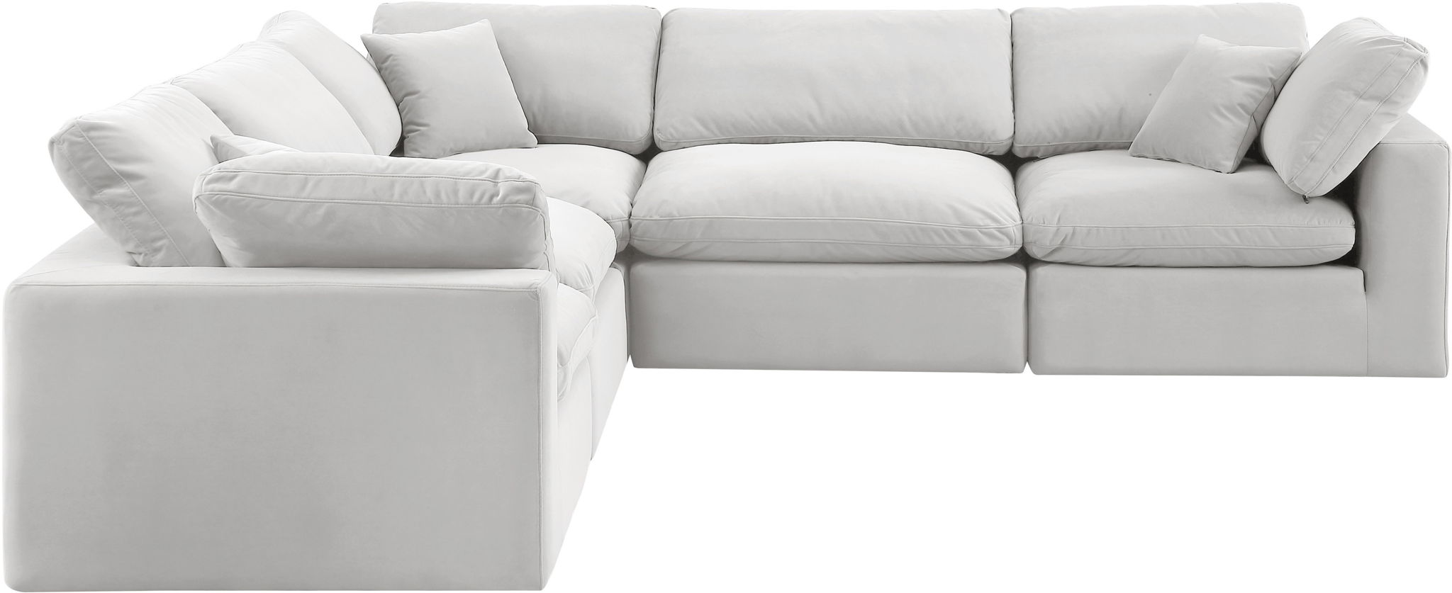 Comfy - 5 Piece Velvet Modular Corner Sectional