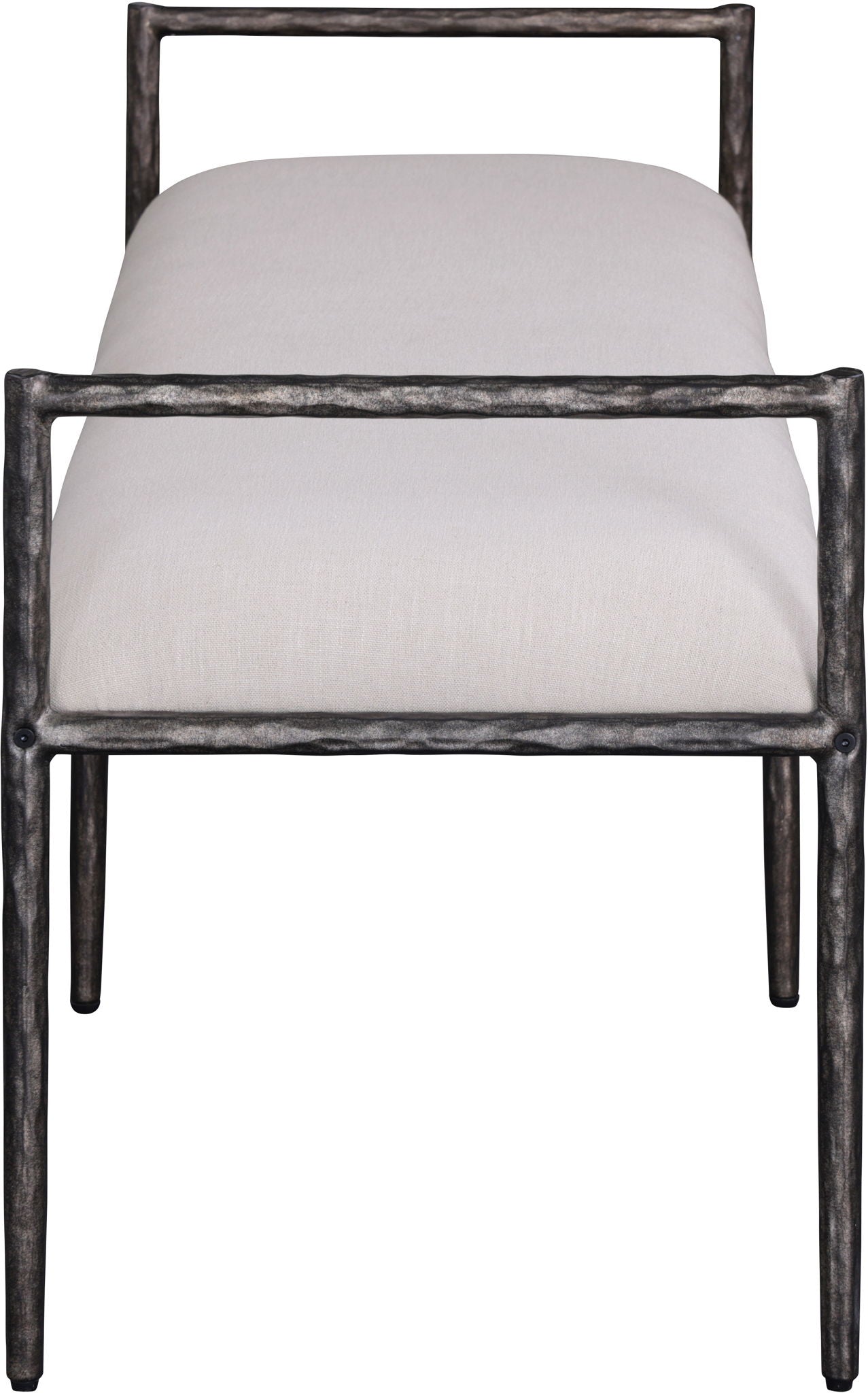 Axis - Linen Textured Beige Fabric Upholstered Bench