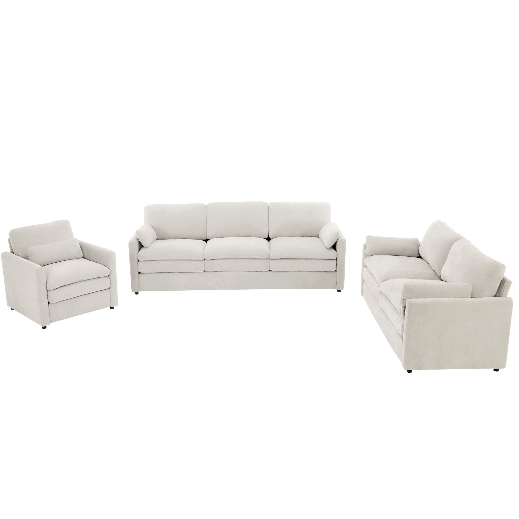 Cozy Upholstered Sofa Set For Living Room