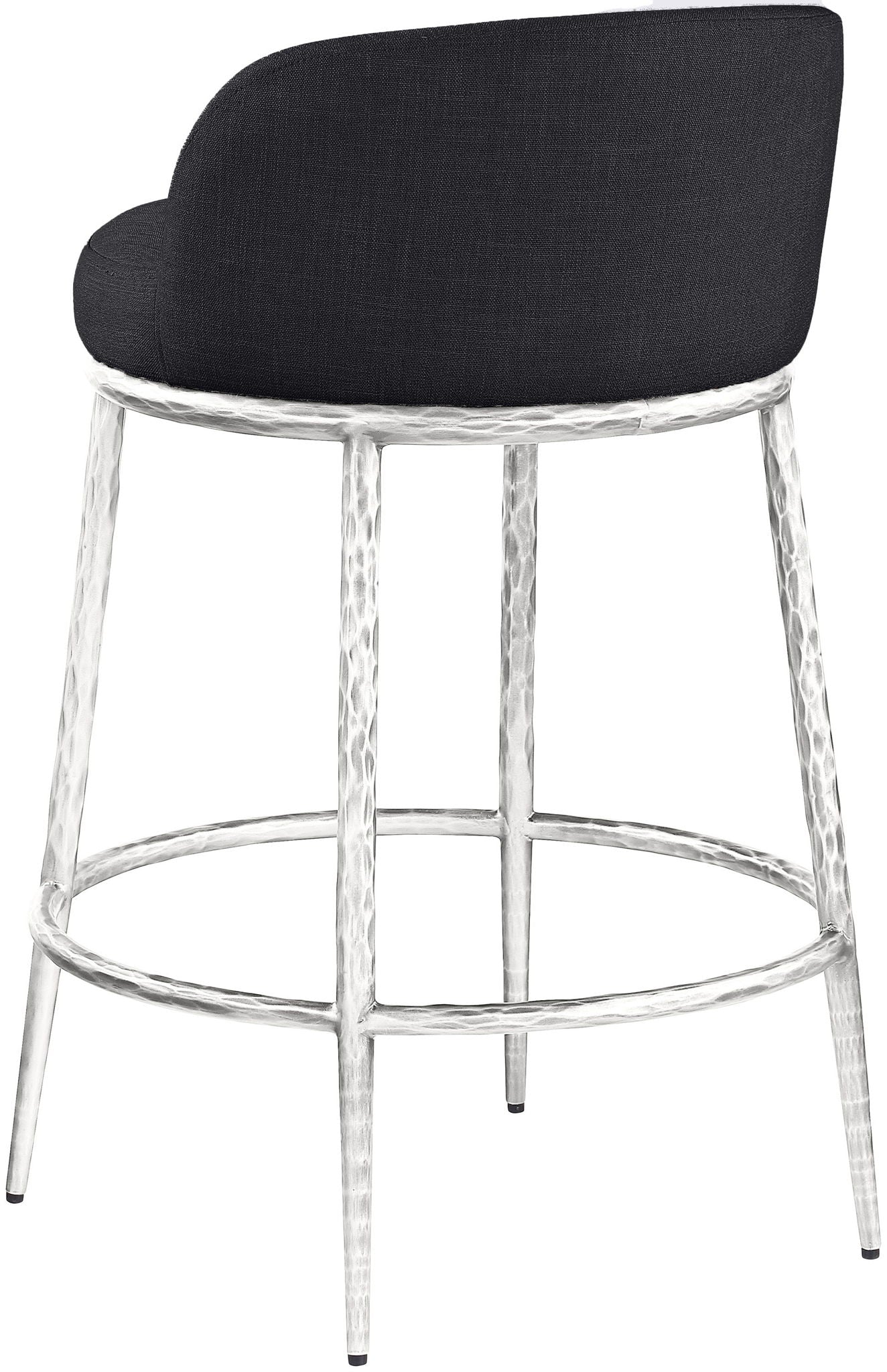 Ferro - Upholstered Counter Stool With Brushed Silver Base