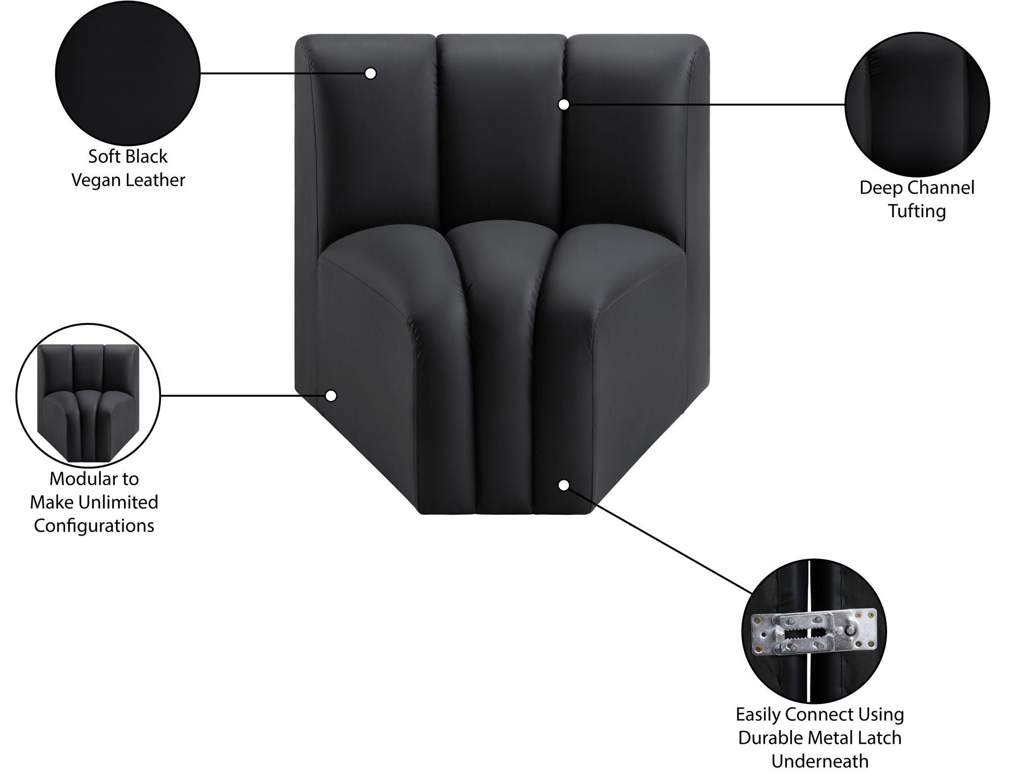 Arc - Faux Leather Curved Corner Chair