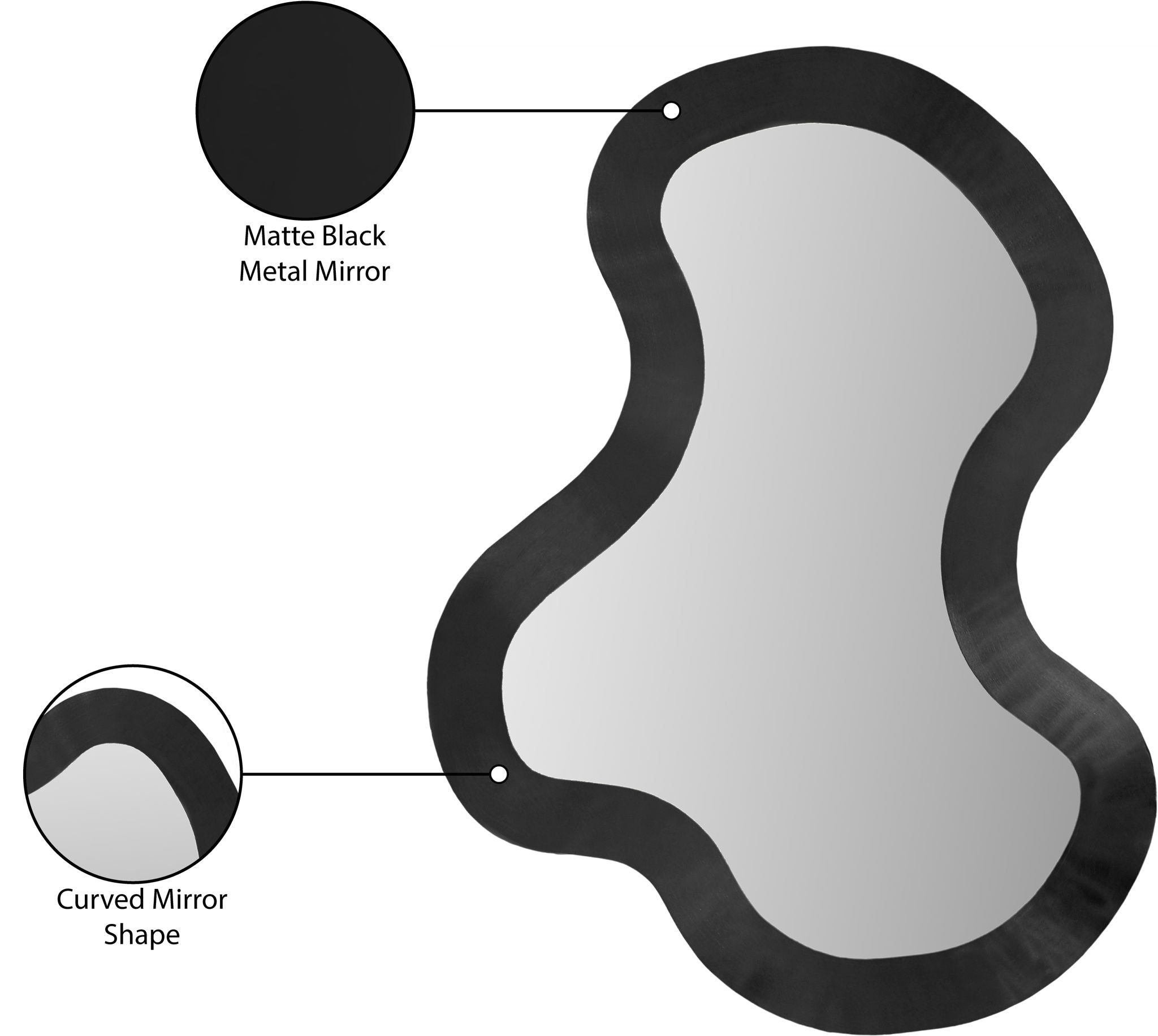 Oblique - Metal Frame Mirror