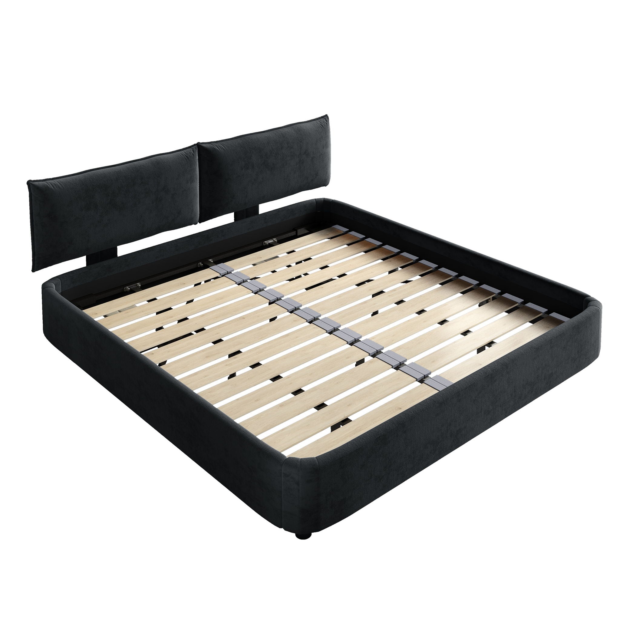 Cloud Bed Frame With Oversized Padded Movable Headboard