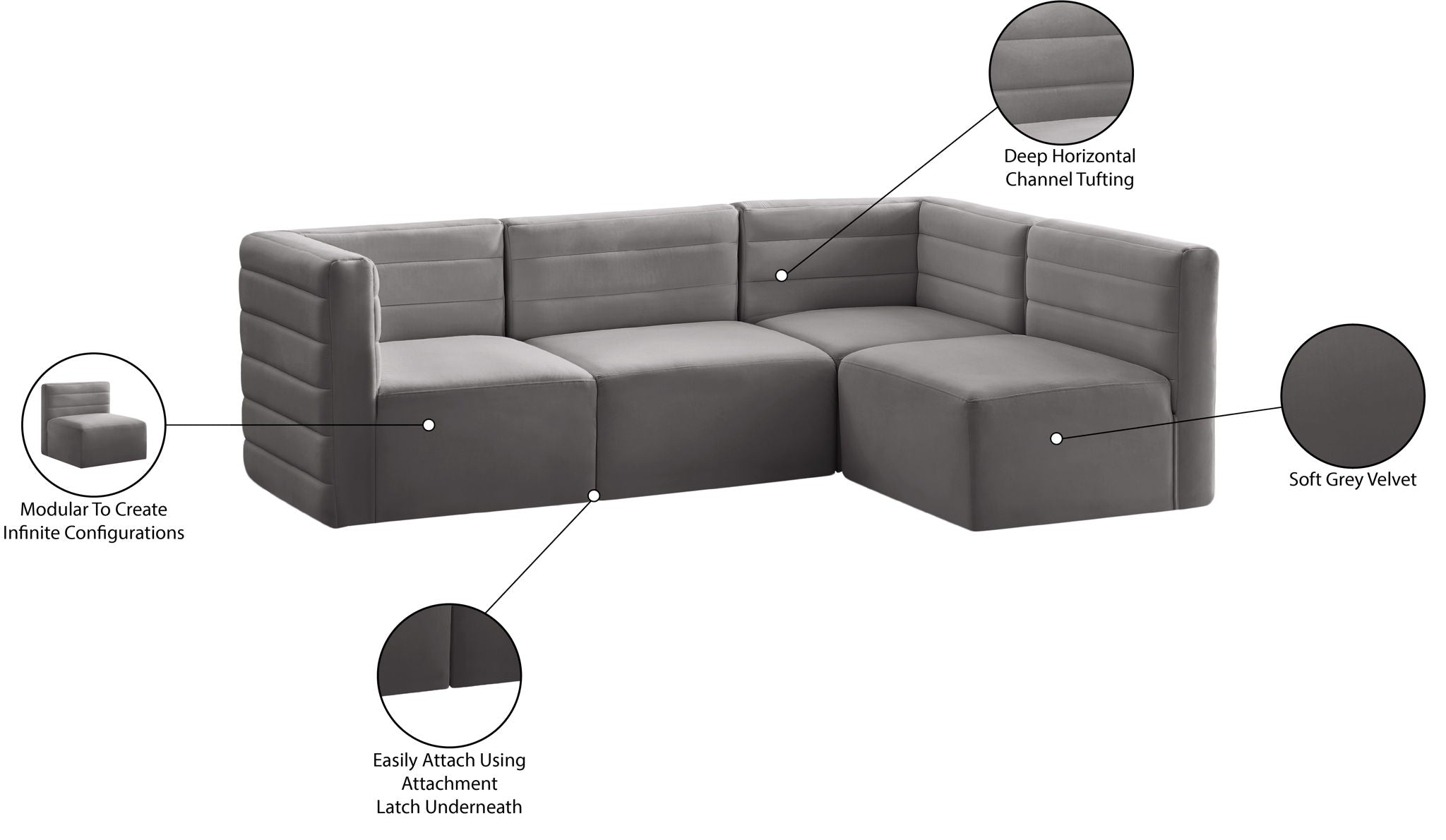 Quincy - 4 Piece Modular Sectional