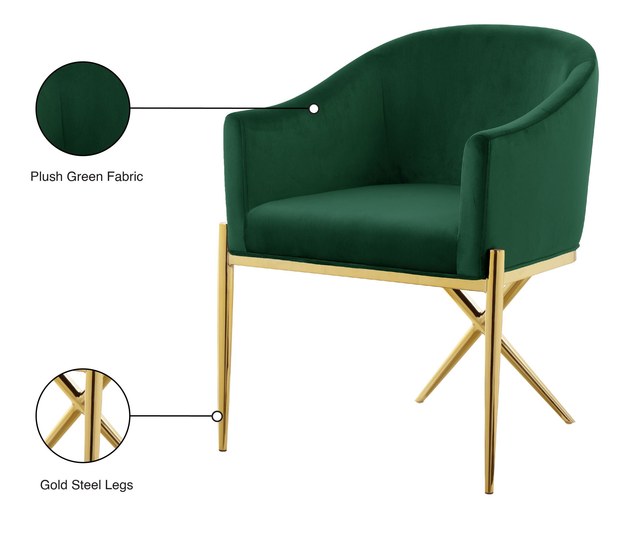 Xavier - Dining Chair with Gold Legs