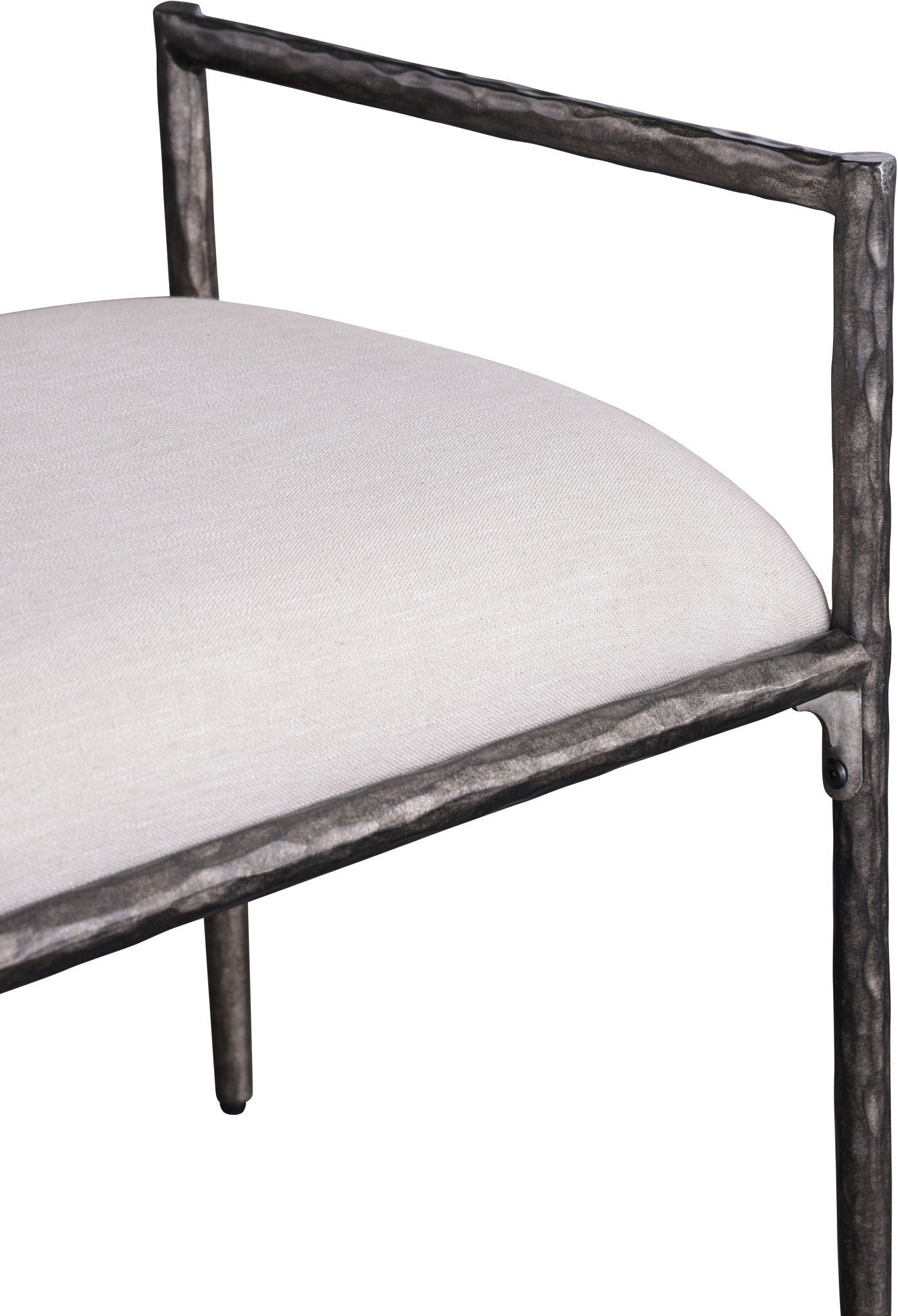 Axis - Linen Textured Beige Fabric Upholstered Bench