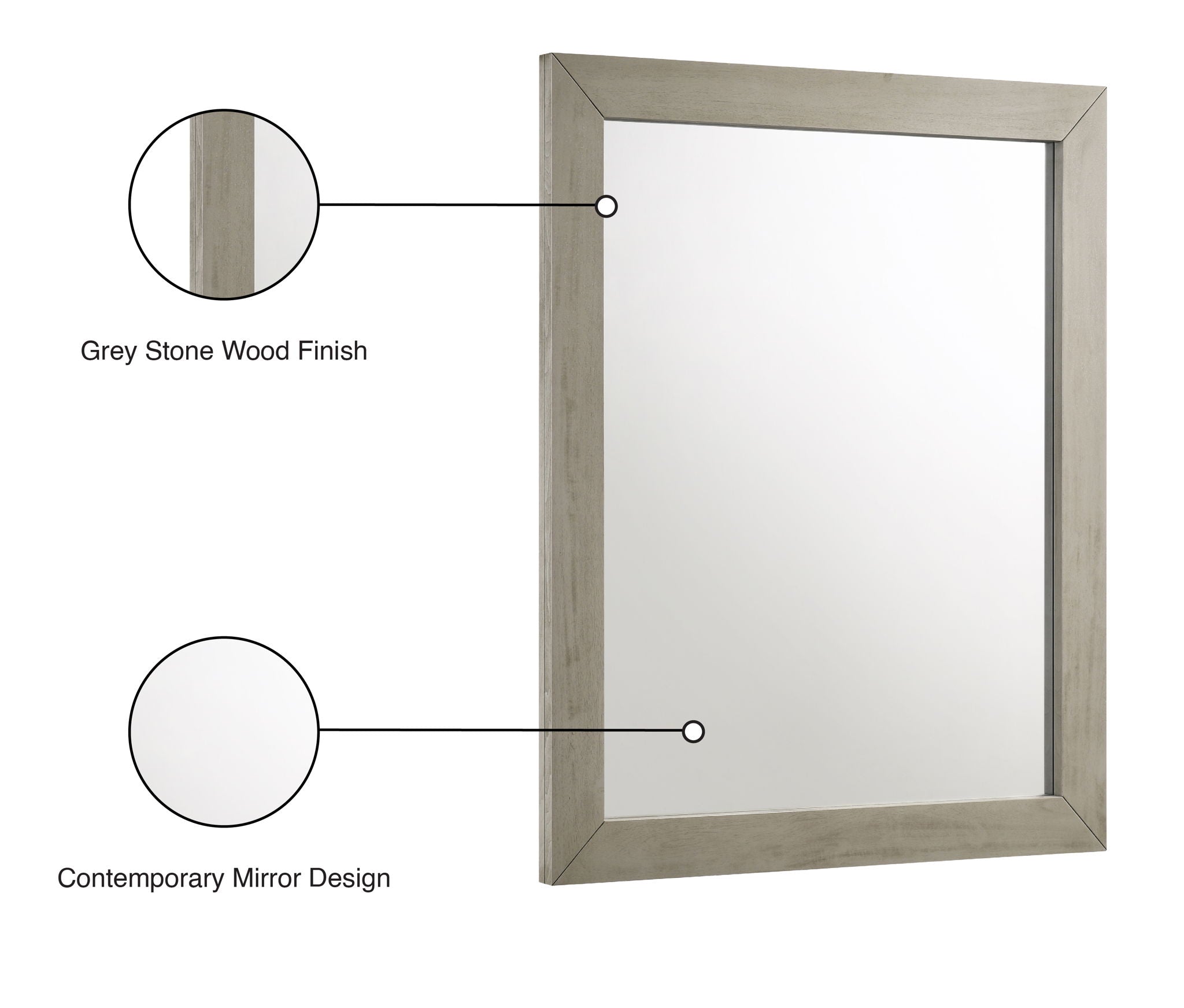 Weston - Mirror - Gray Stone