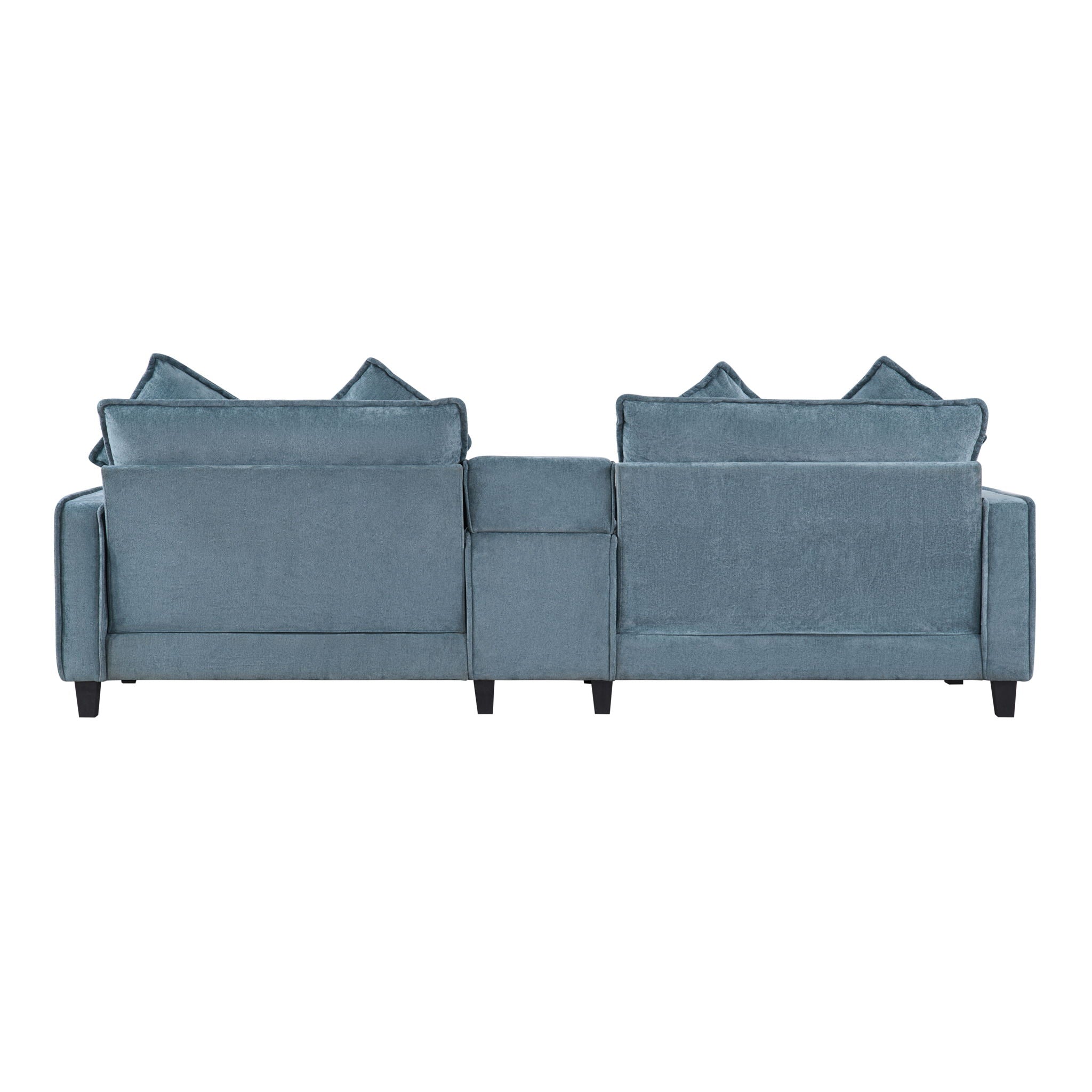 Modern Sectional Sofa With Removable Ottomans, USB Ports