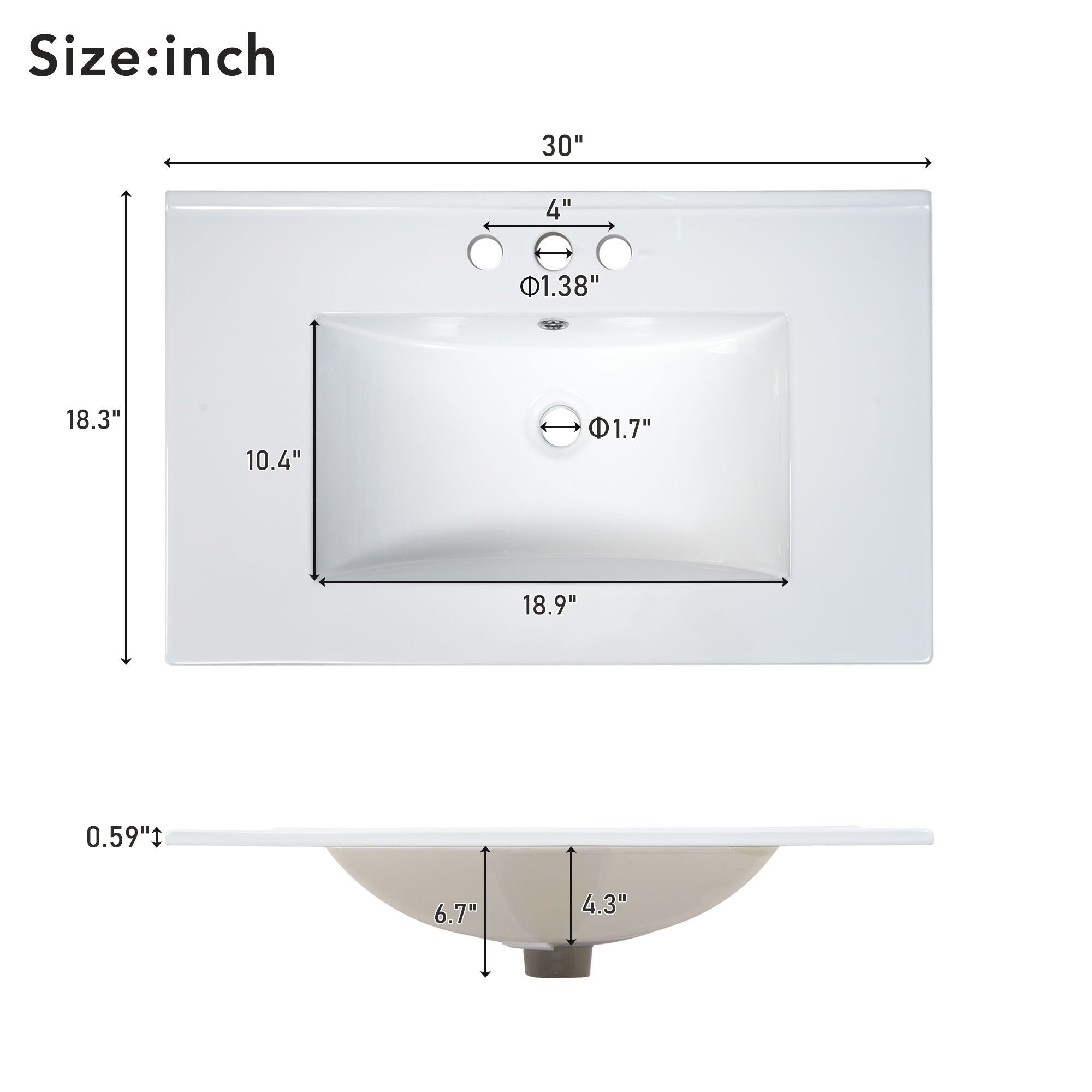 Elegant Bathroom Vanity With Ceramic Sink And Versatile Storage