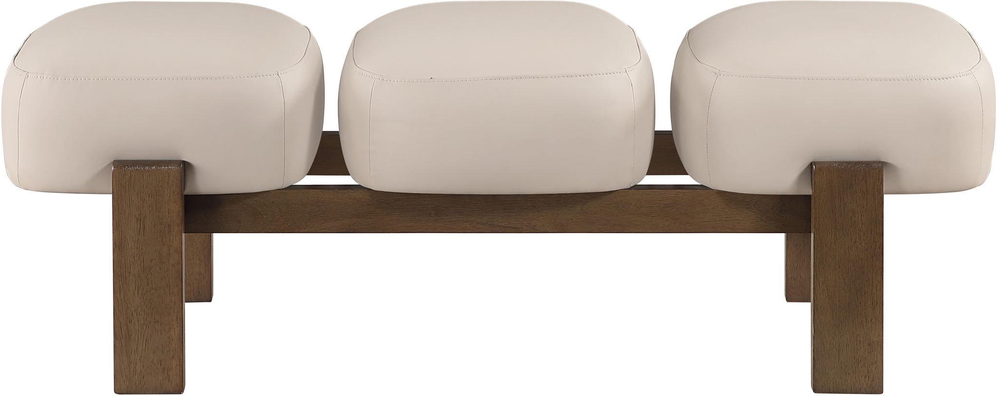 Woodcrest - Vegan Leather Upholstered Bench - Painted Brown Walnut Base