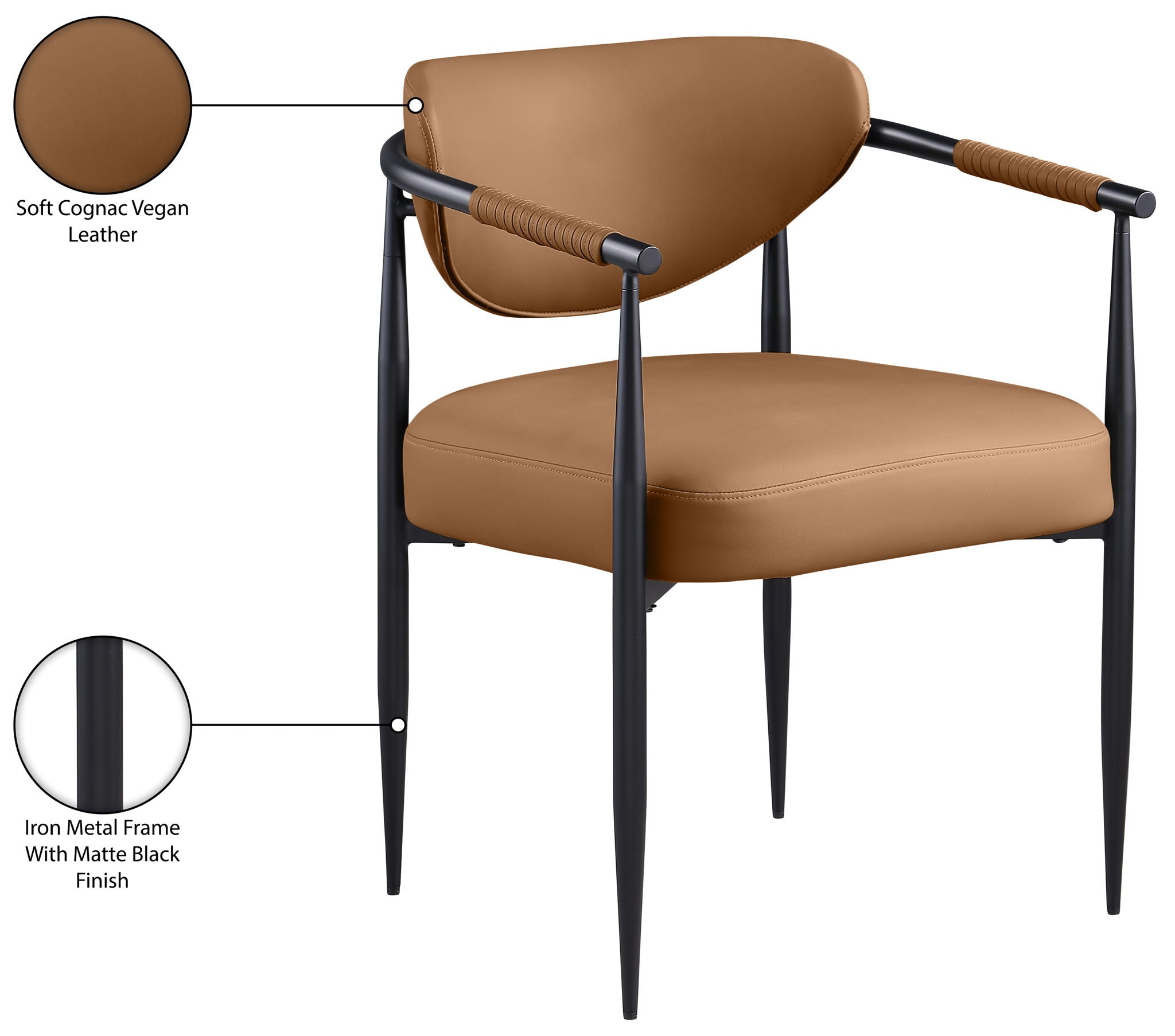 Virella - faux Leather Upholstered Dining Chair (Set of 2) - Black Base