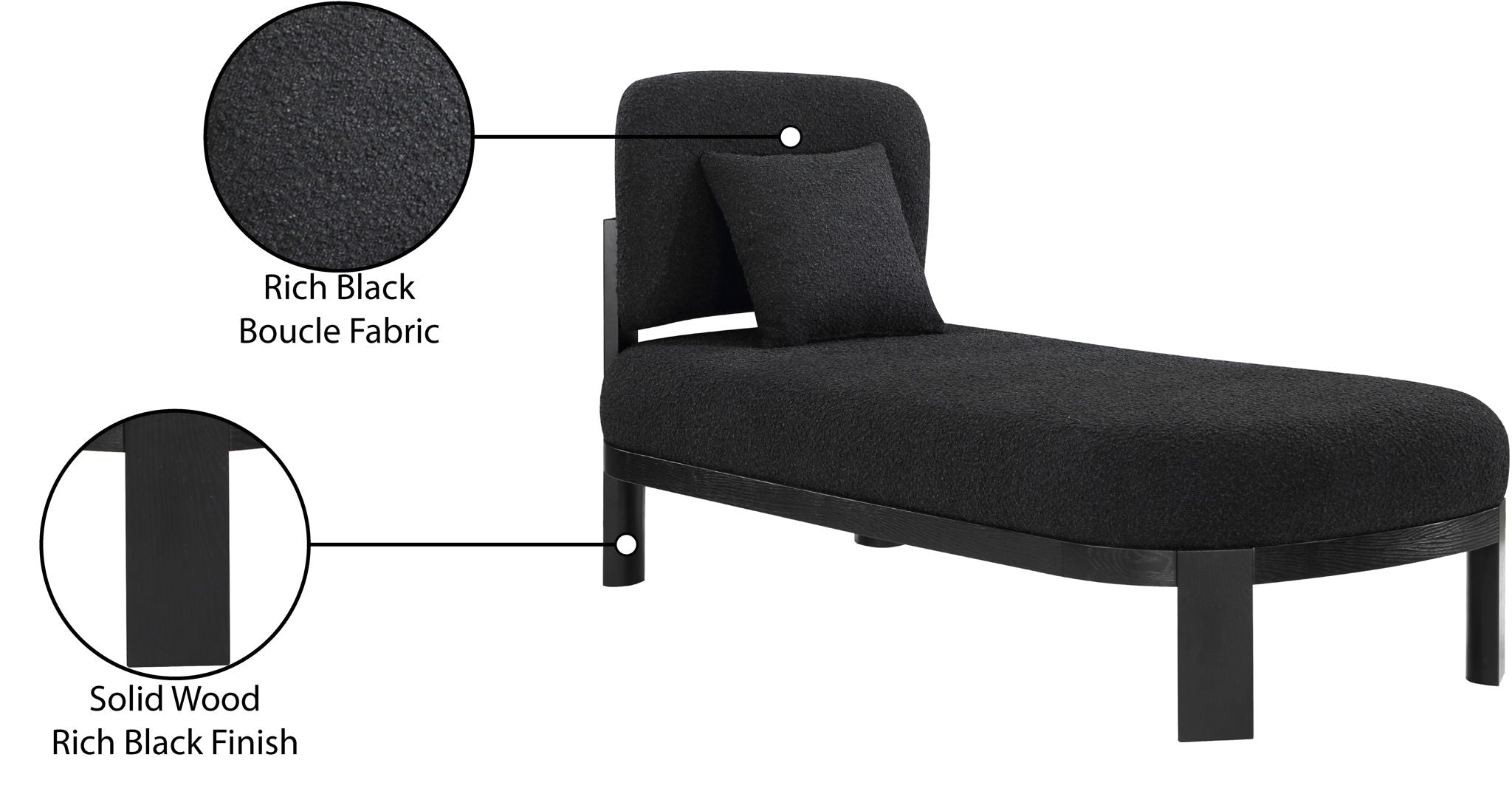 Maybourne - Chaise / Bench With Black Frame