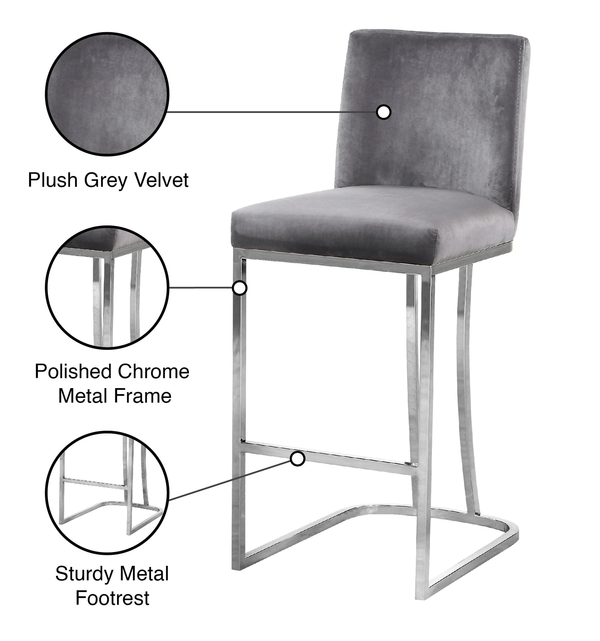 Heidi - Stool with Chrome Legs