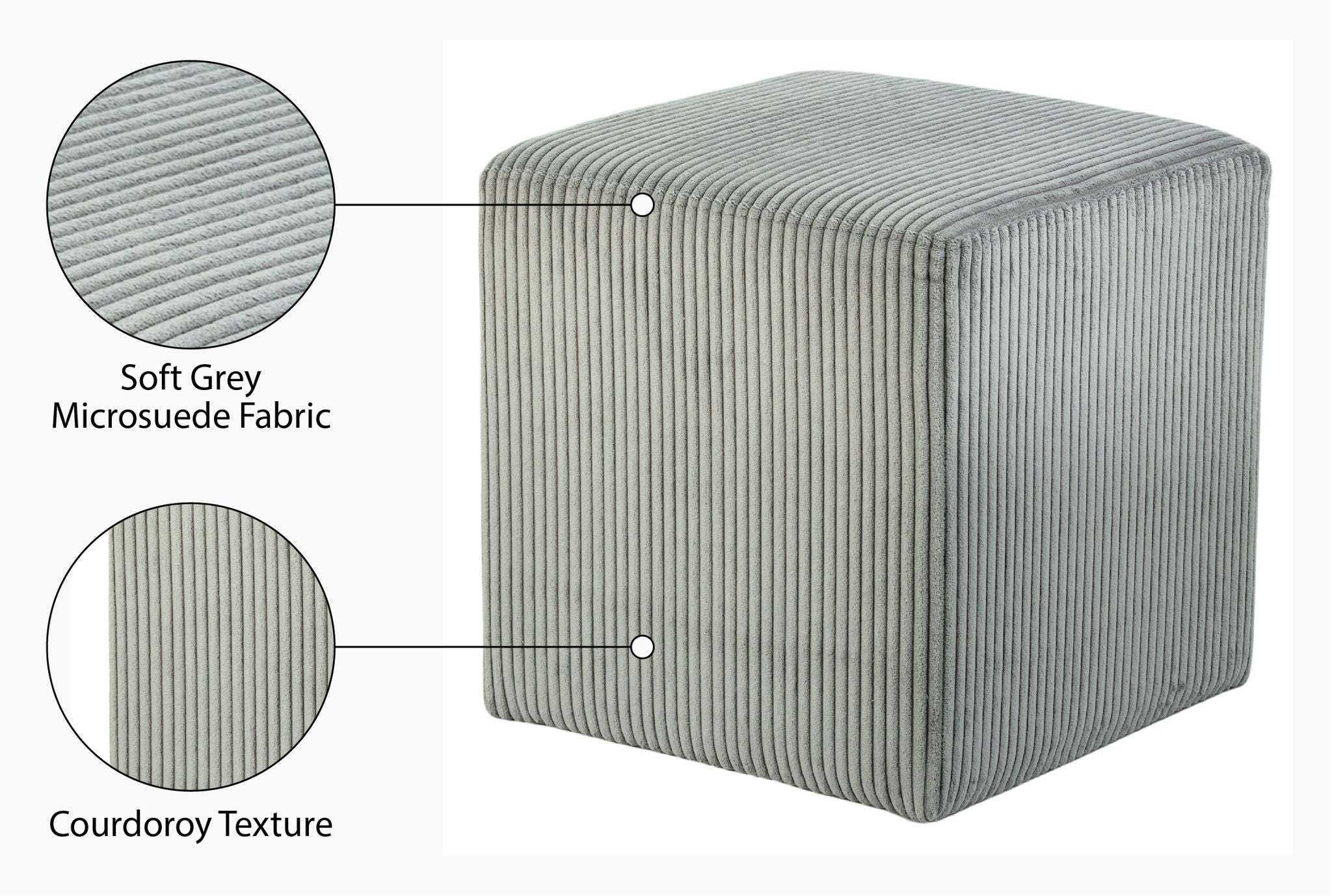Roy - Microsuede Ottoman / Stool