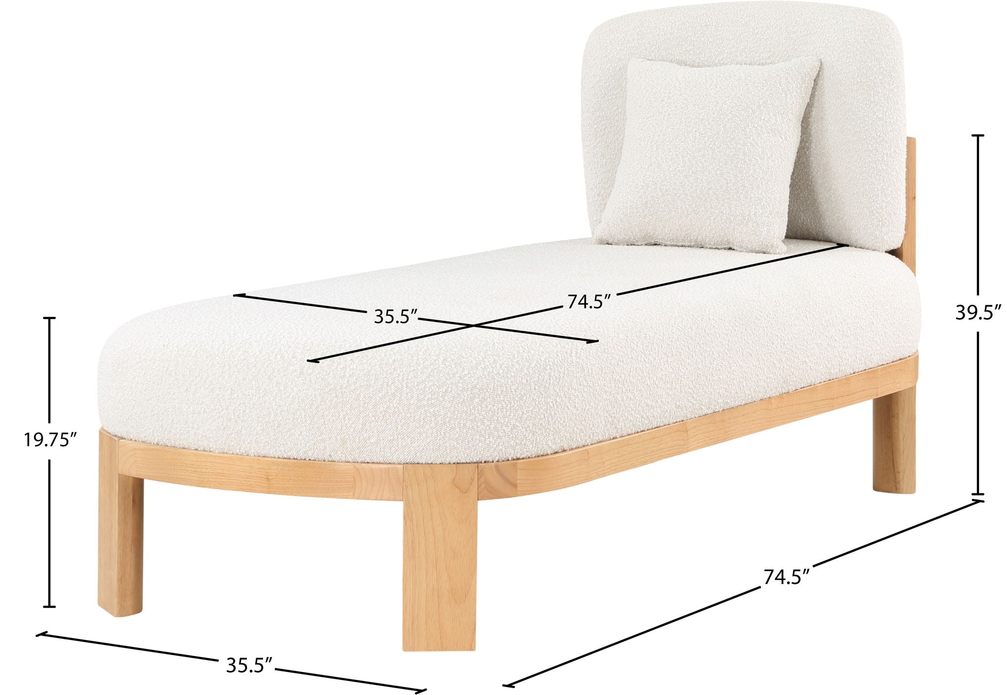 Maybourne - Chaise / Bench With Natural Frame