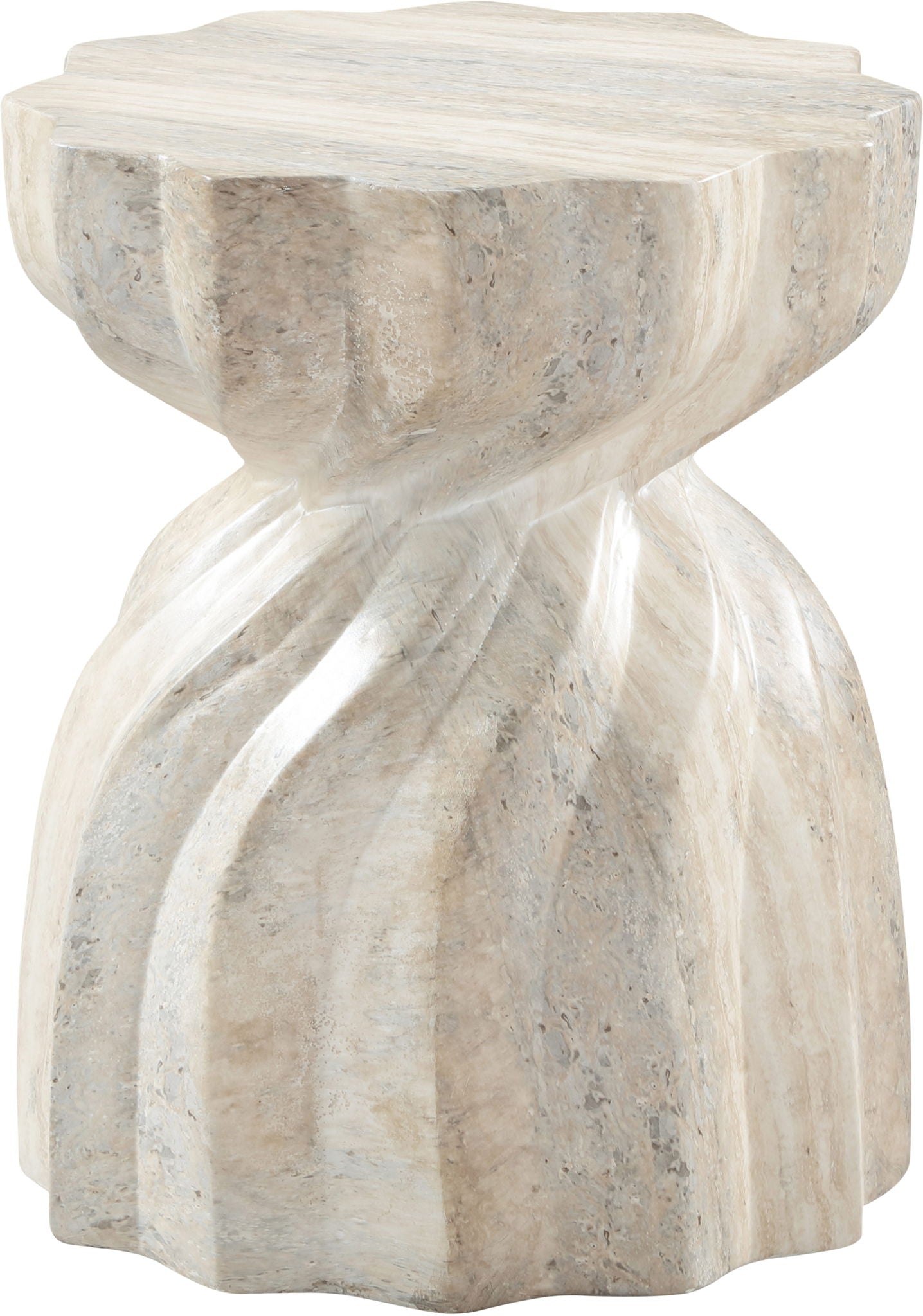 Caserta - Concrete End Table - Travertine