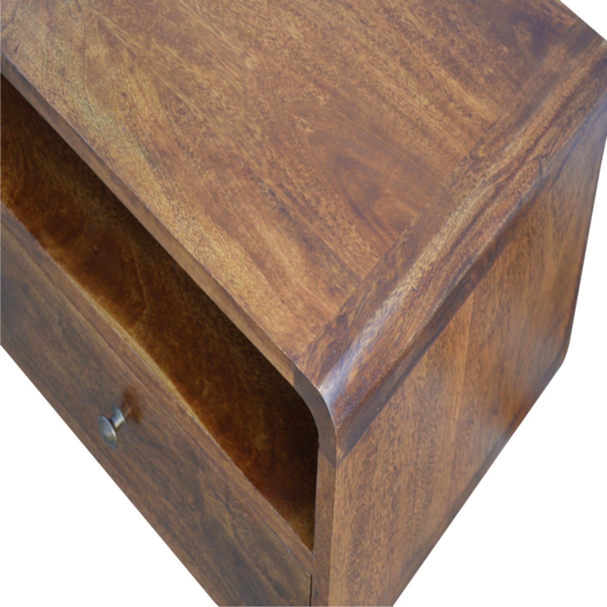 Solid Wood Curved Media Unit