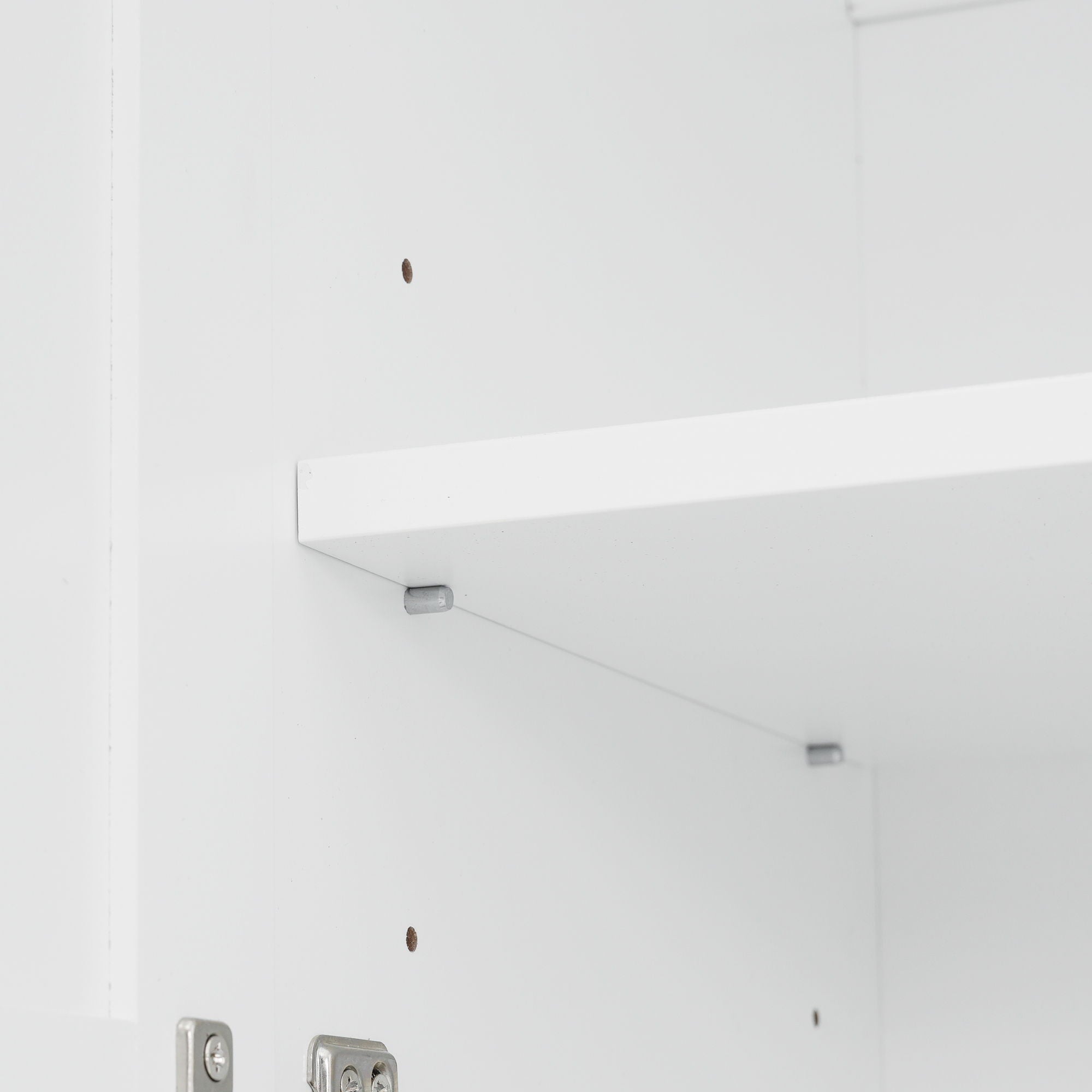Bathroom Vanity With 2 Damping Hinge Doors, 3 Drawers, Adjustable Shelves - White
