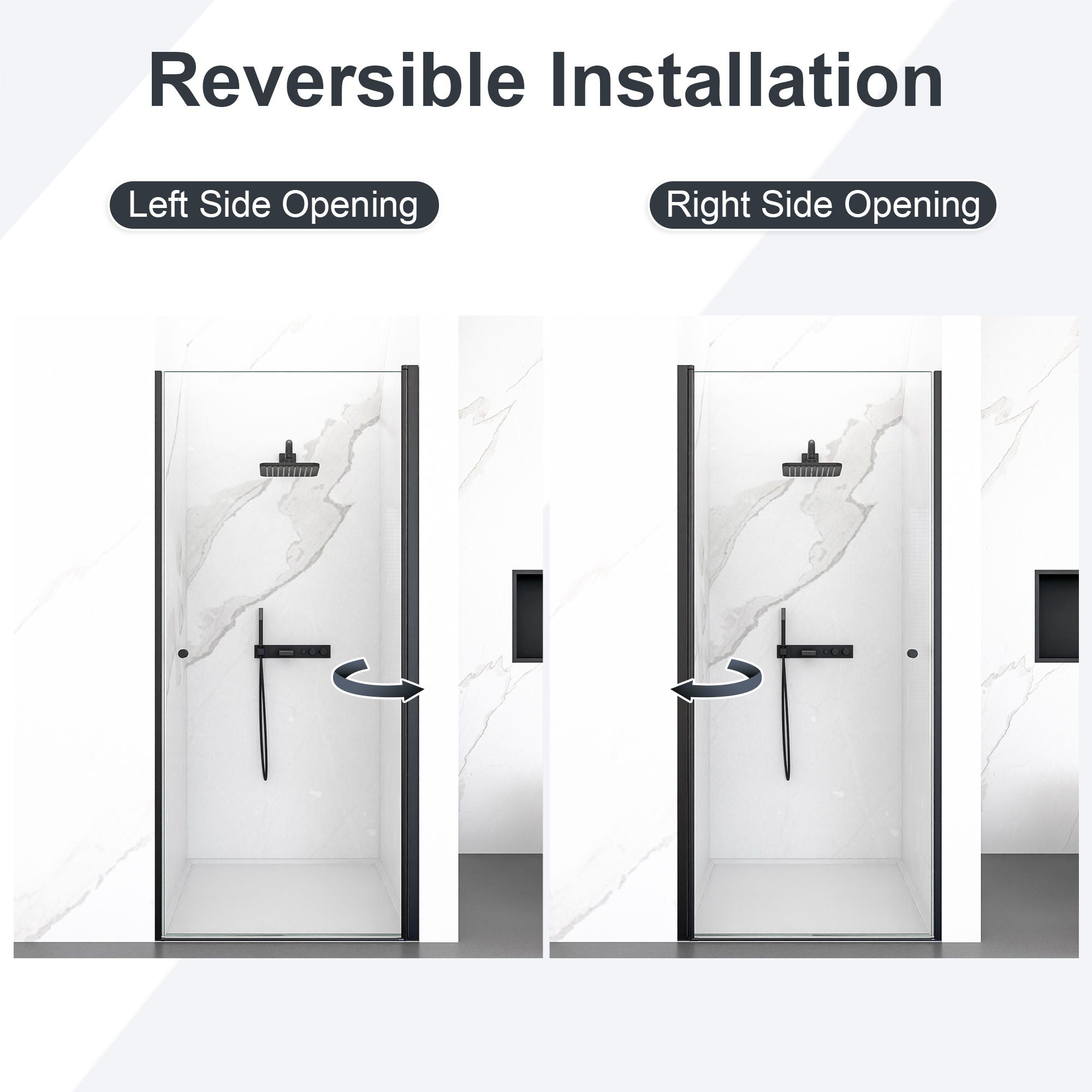 Semi Frameless Circular Pivot Shower Door With 1 / 4" Sgcc Tempered Glass