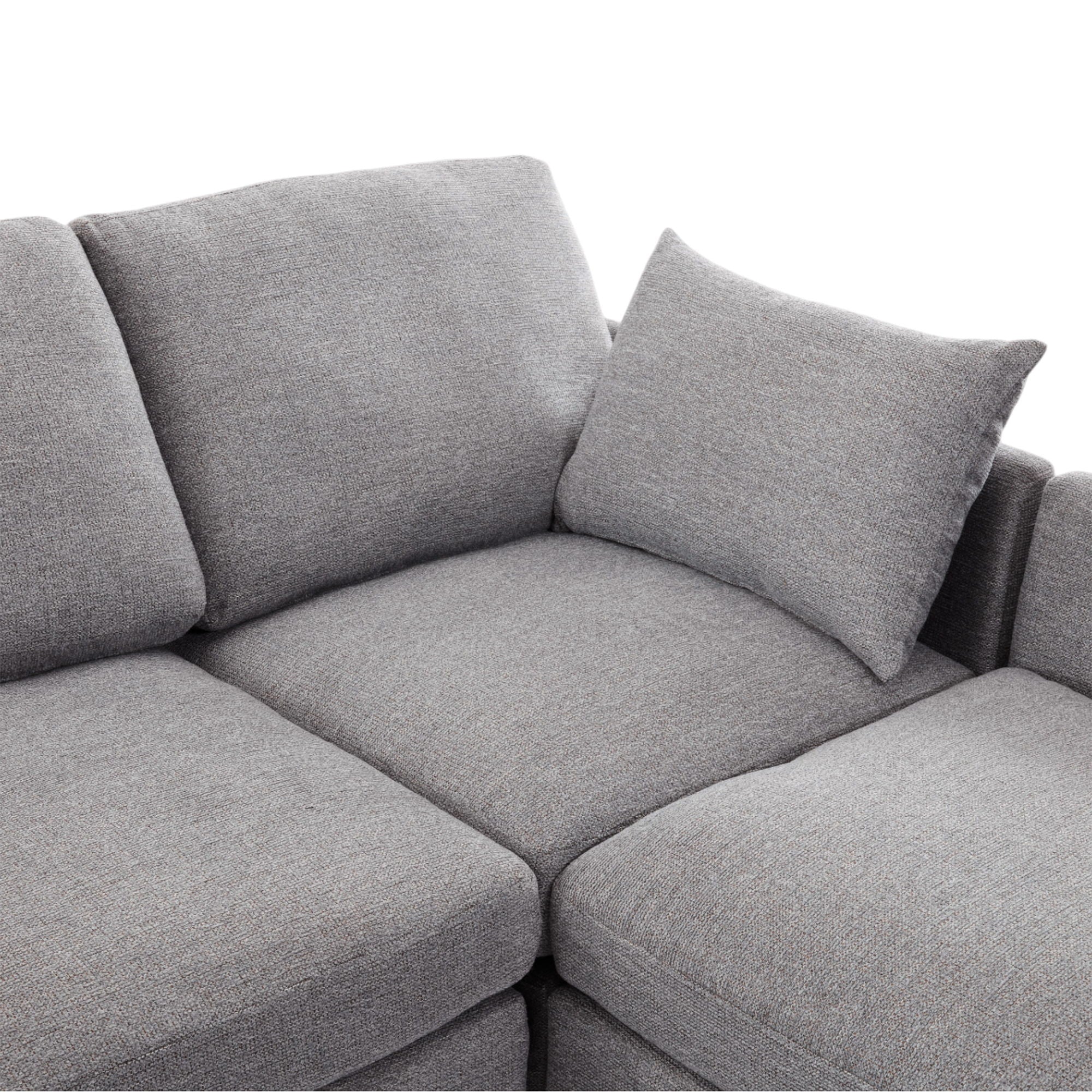 Sectional Sofa Modular U-Shaped With Ottoman & USB Ports