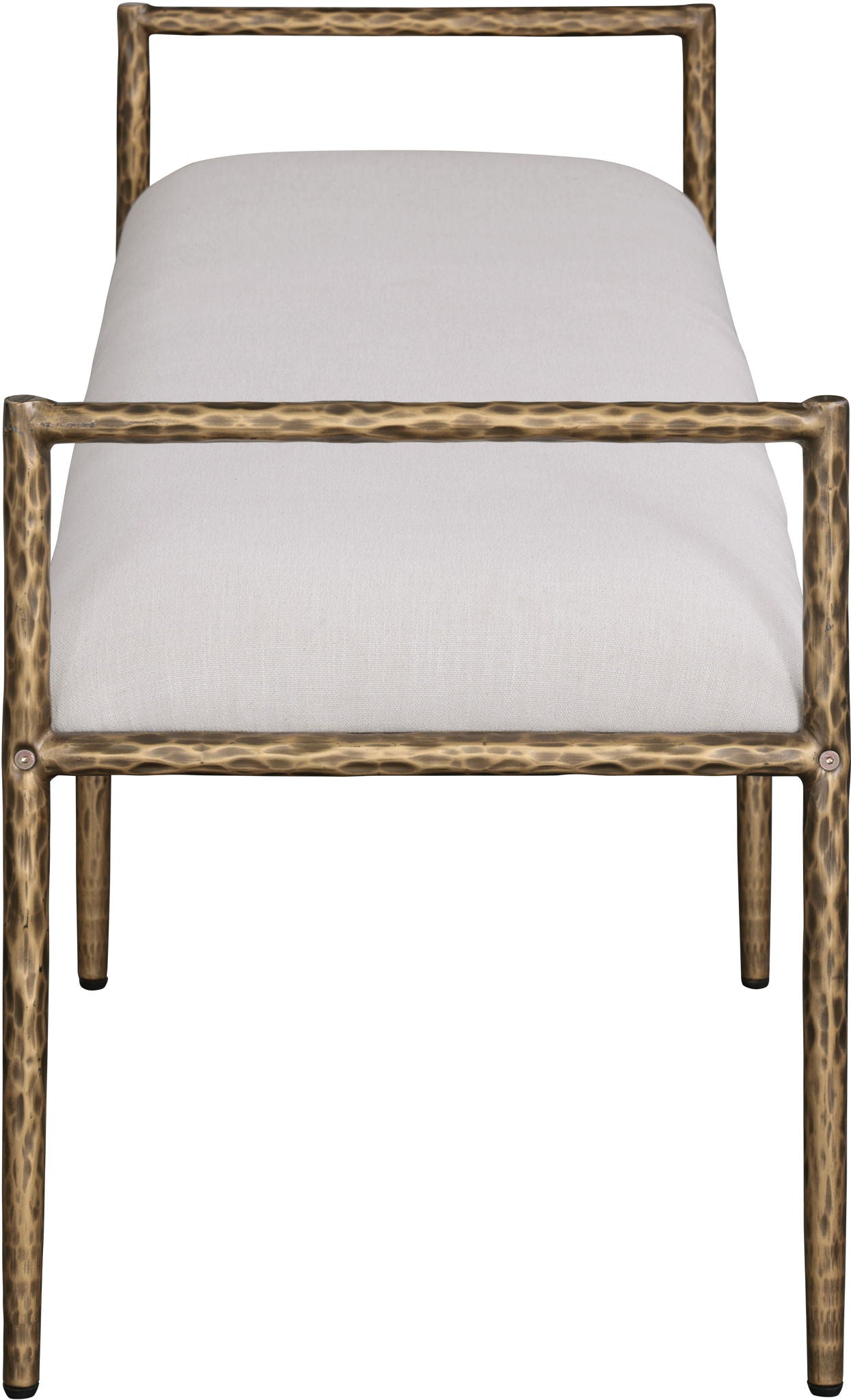 Axis - Linen Textured Beige Fabric Upholstered Bench
