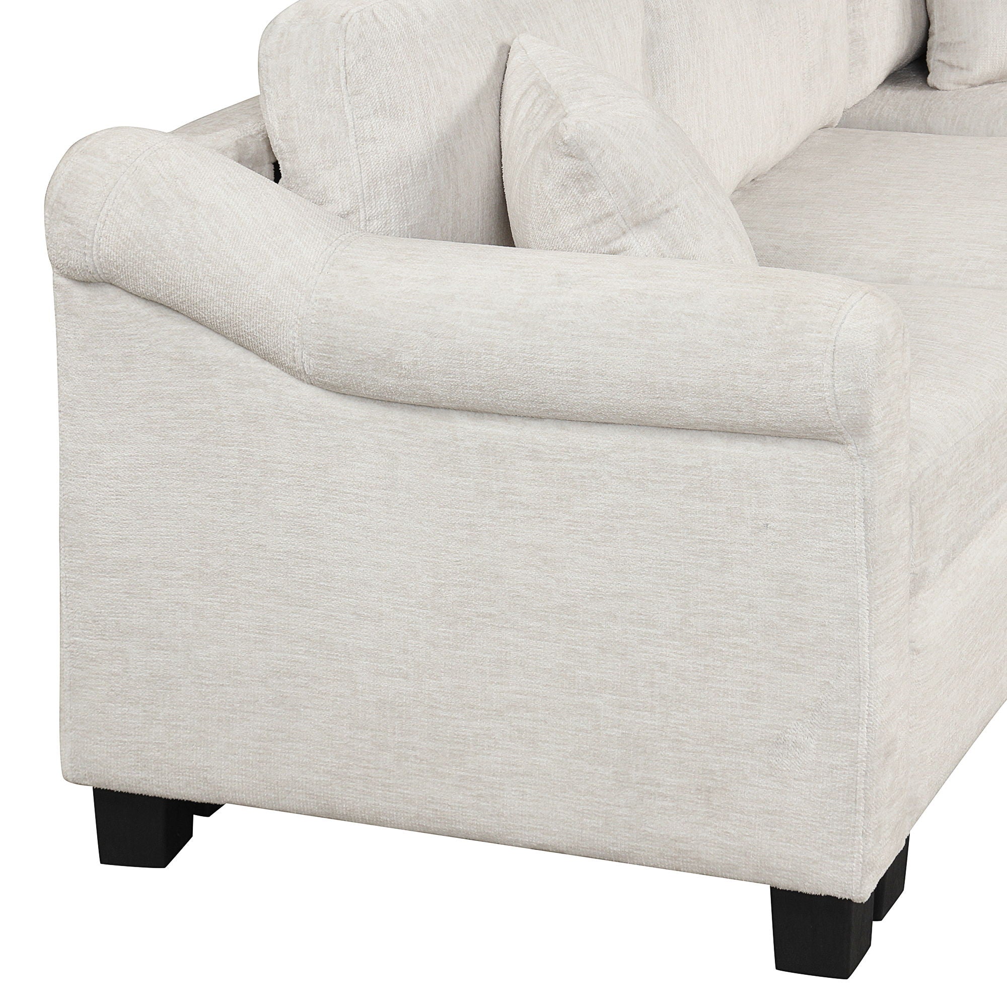 Contemporary U - Shaped Sectional Sofa With Movable Storage Ottoman