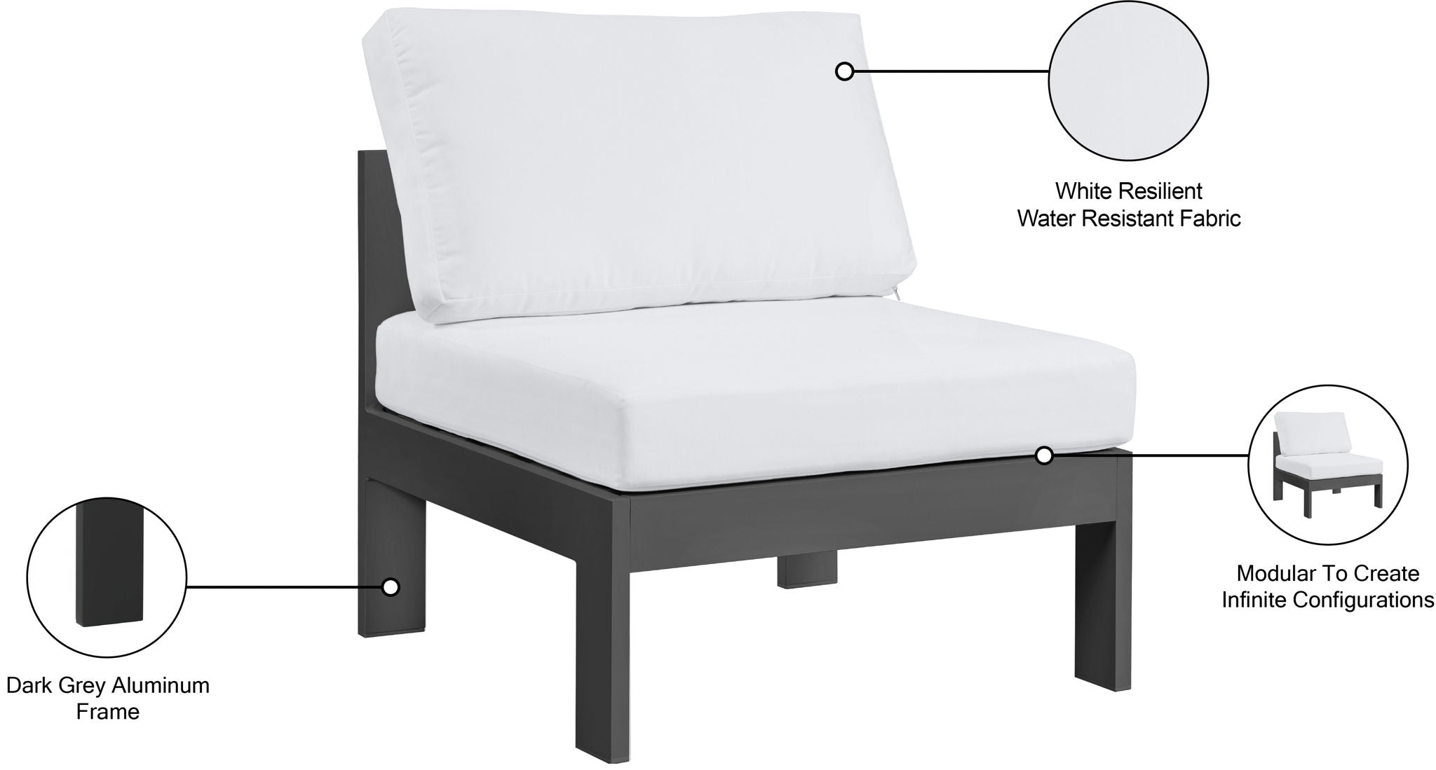 Nizuc - Outdoor Patio Armless Chair