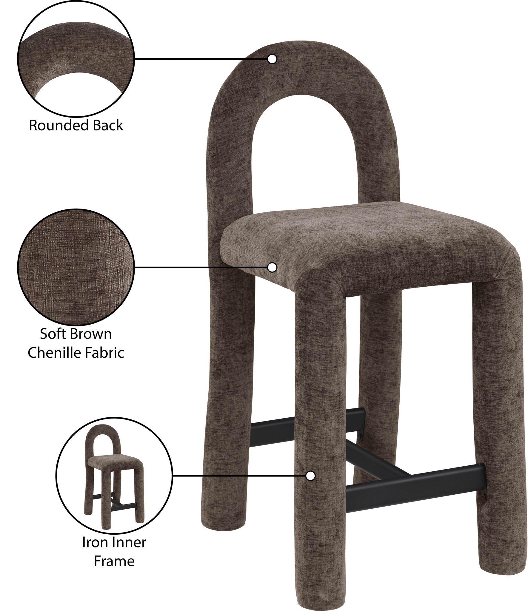 Amari - Chenille Fabric Stool