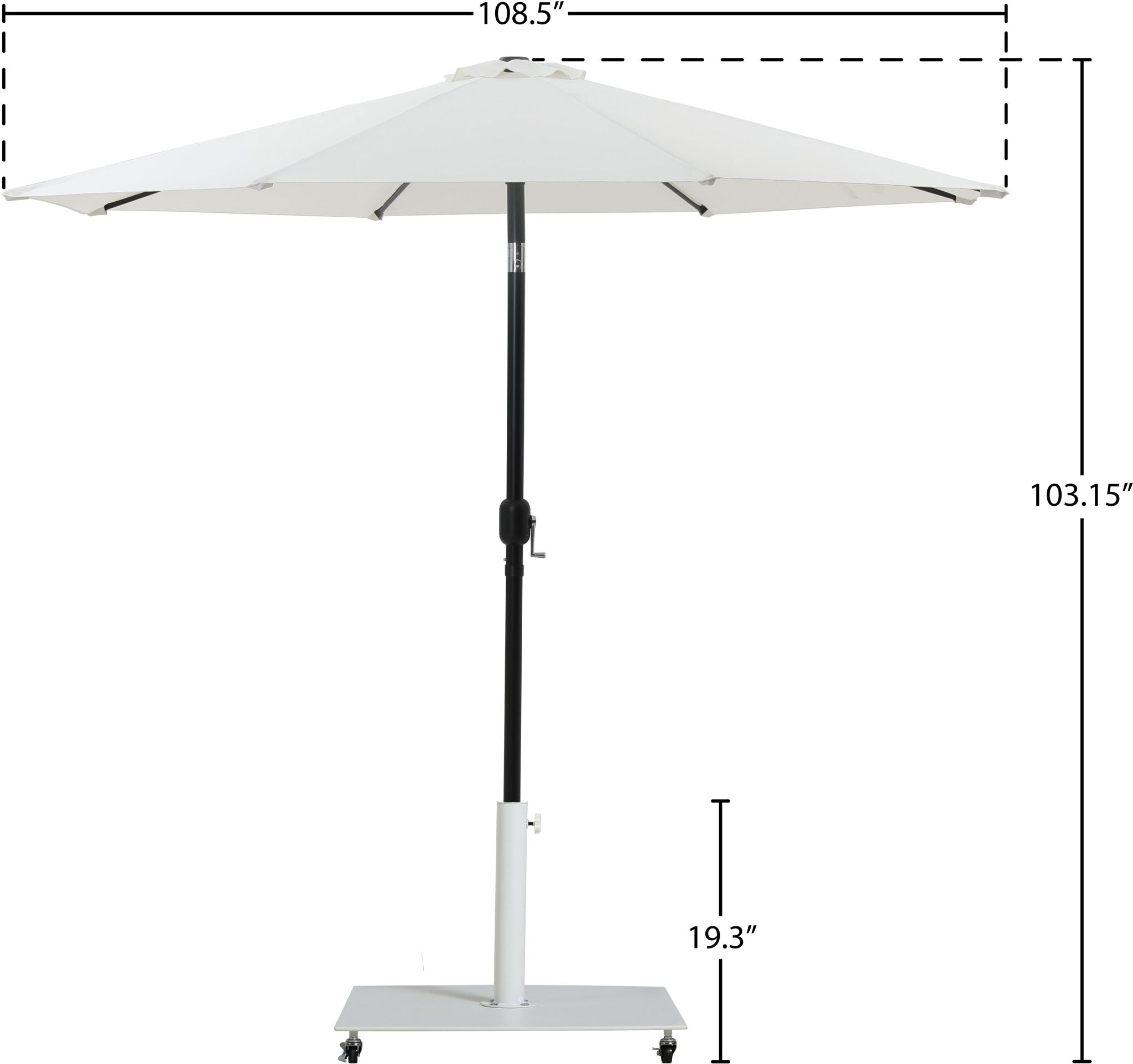 Fiji - Aluminum Patio Umbrella With Square White And Black Base