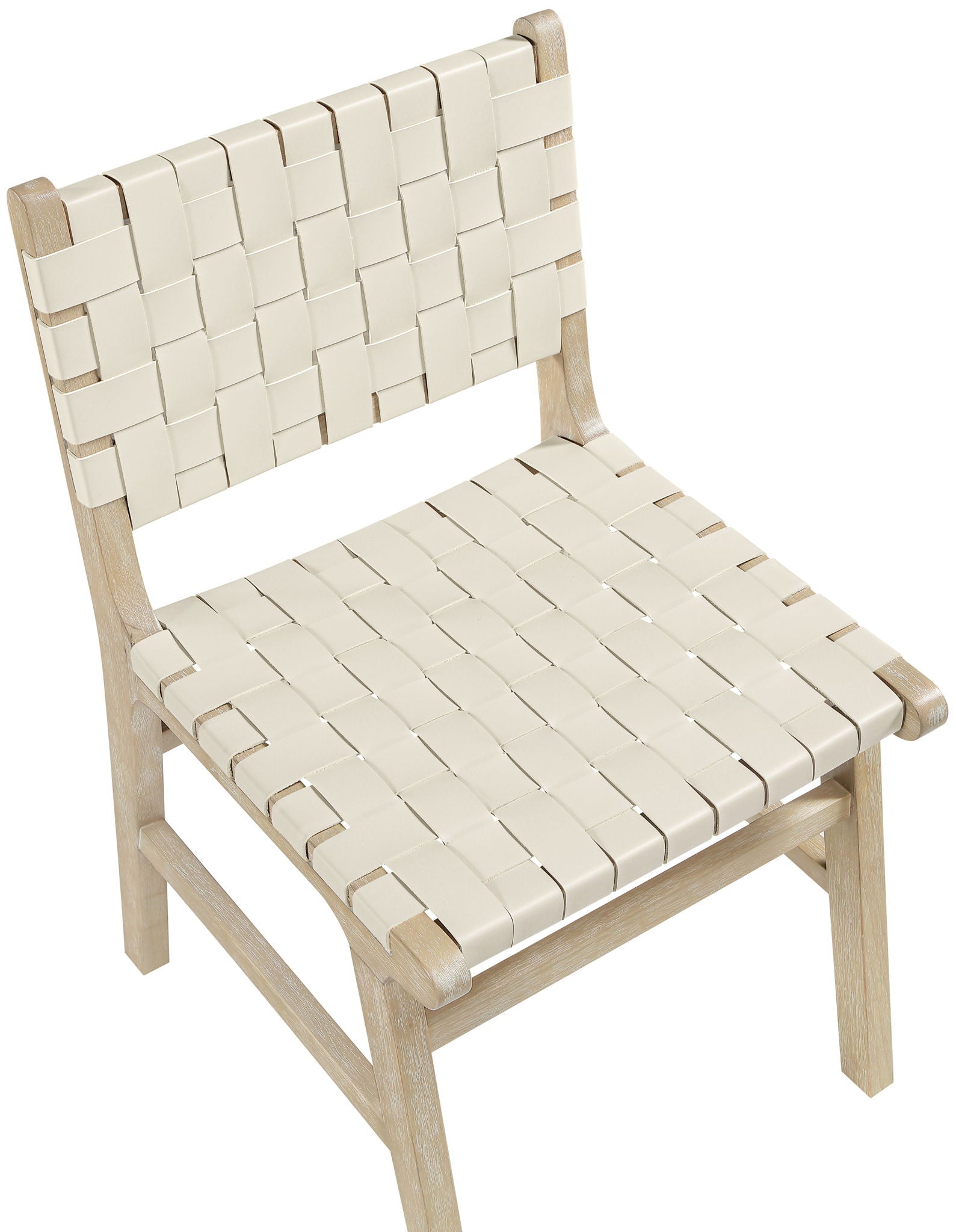 Entwine - Vegan Leather Upholstered Dining Chair - Painted Natural