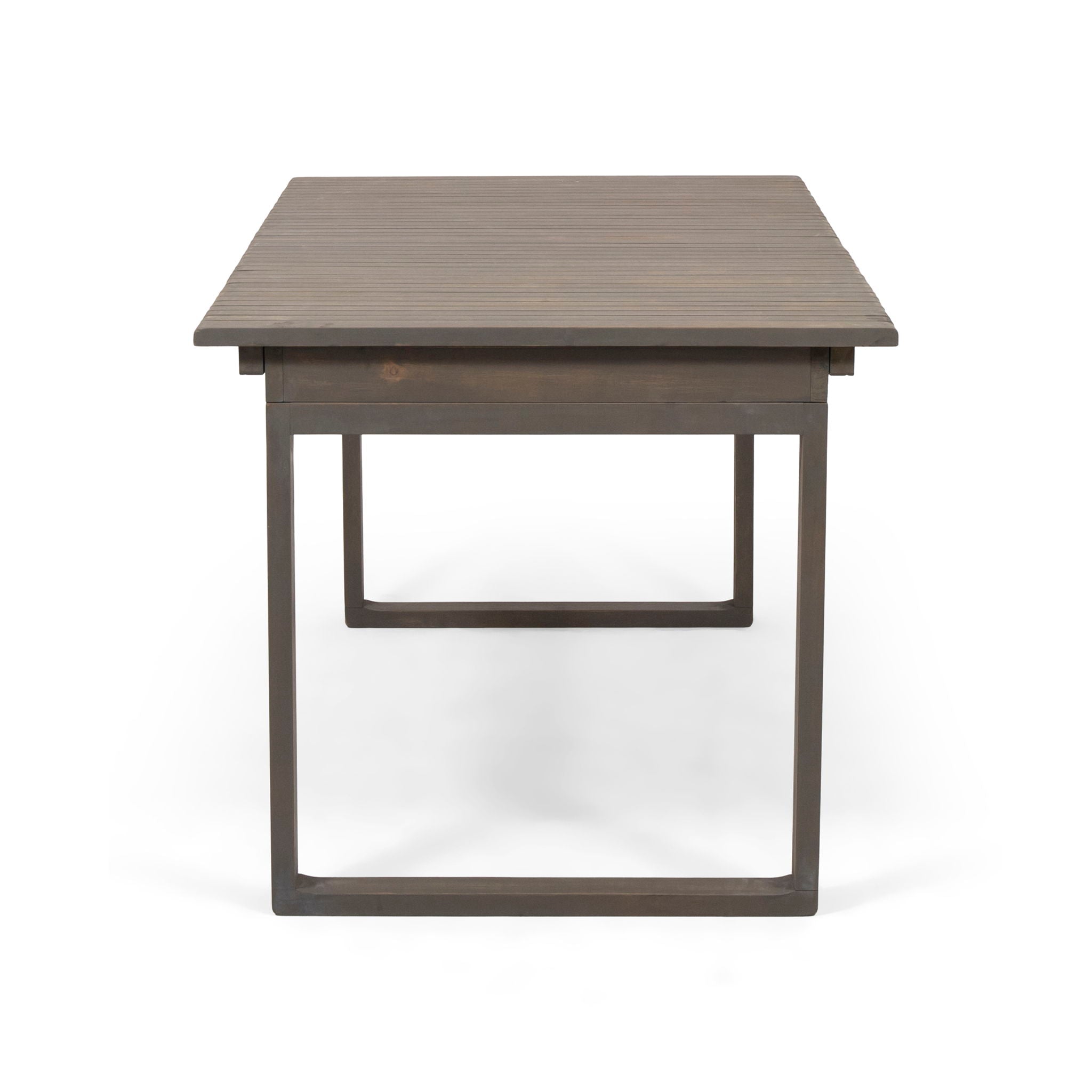 Outdoor Expandable Acacia Wood Dining Table With U Shaped Leg