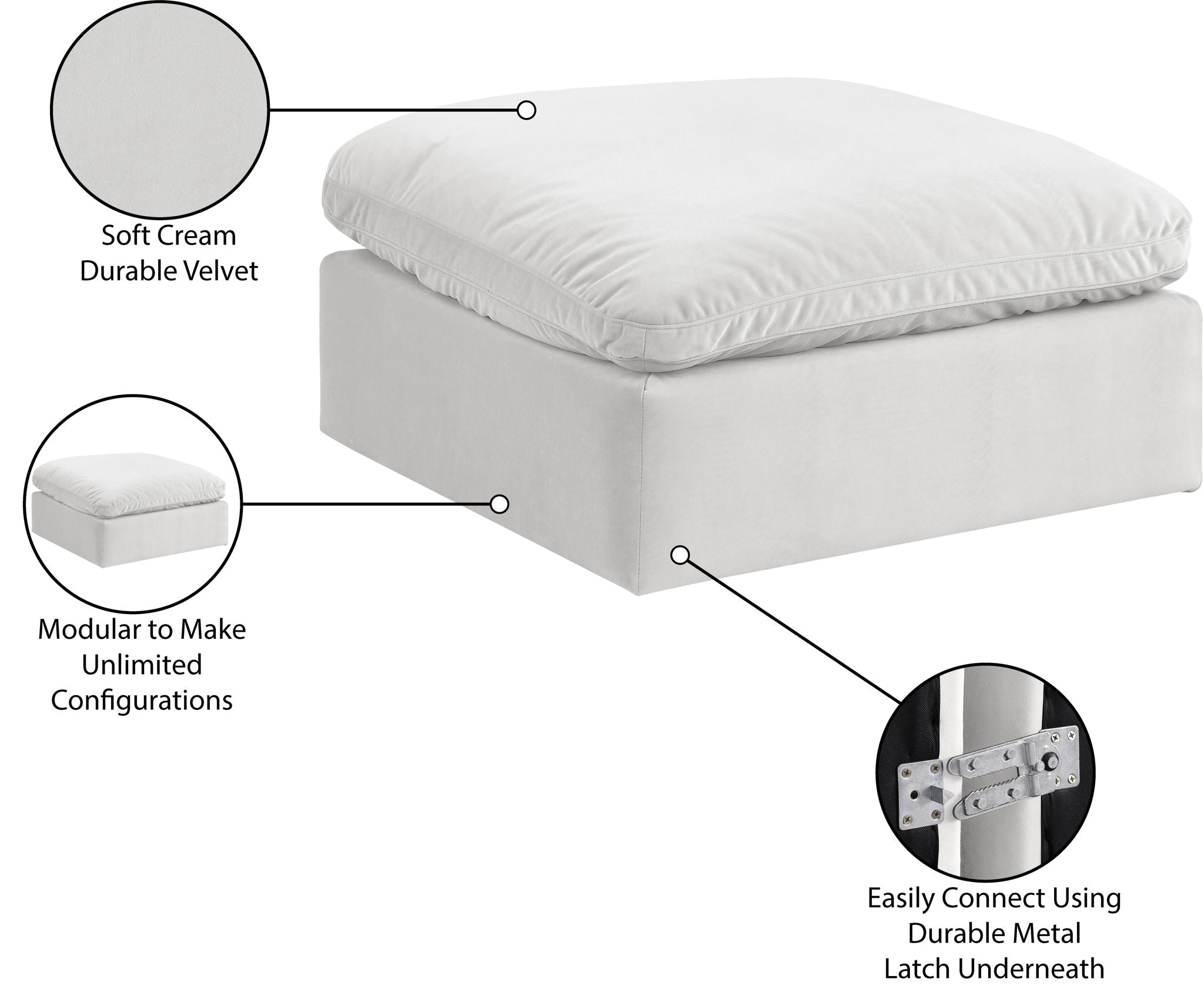 Comfy - Velvet Ottoman