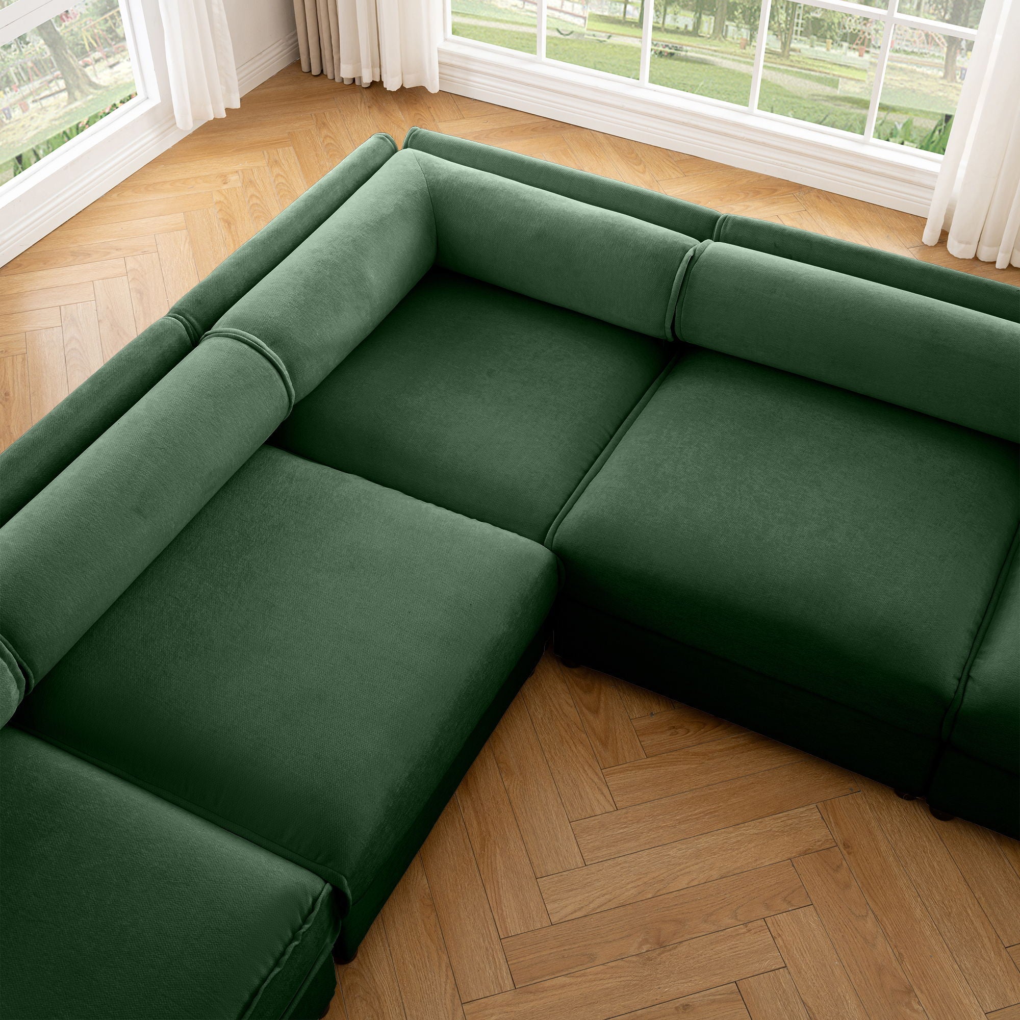 Contemporary Elegant Sofa With Storage And Ottoman