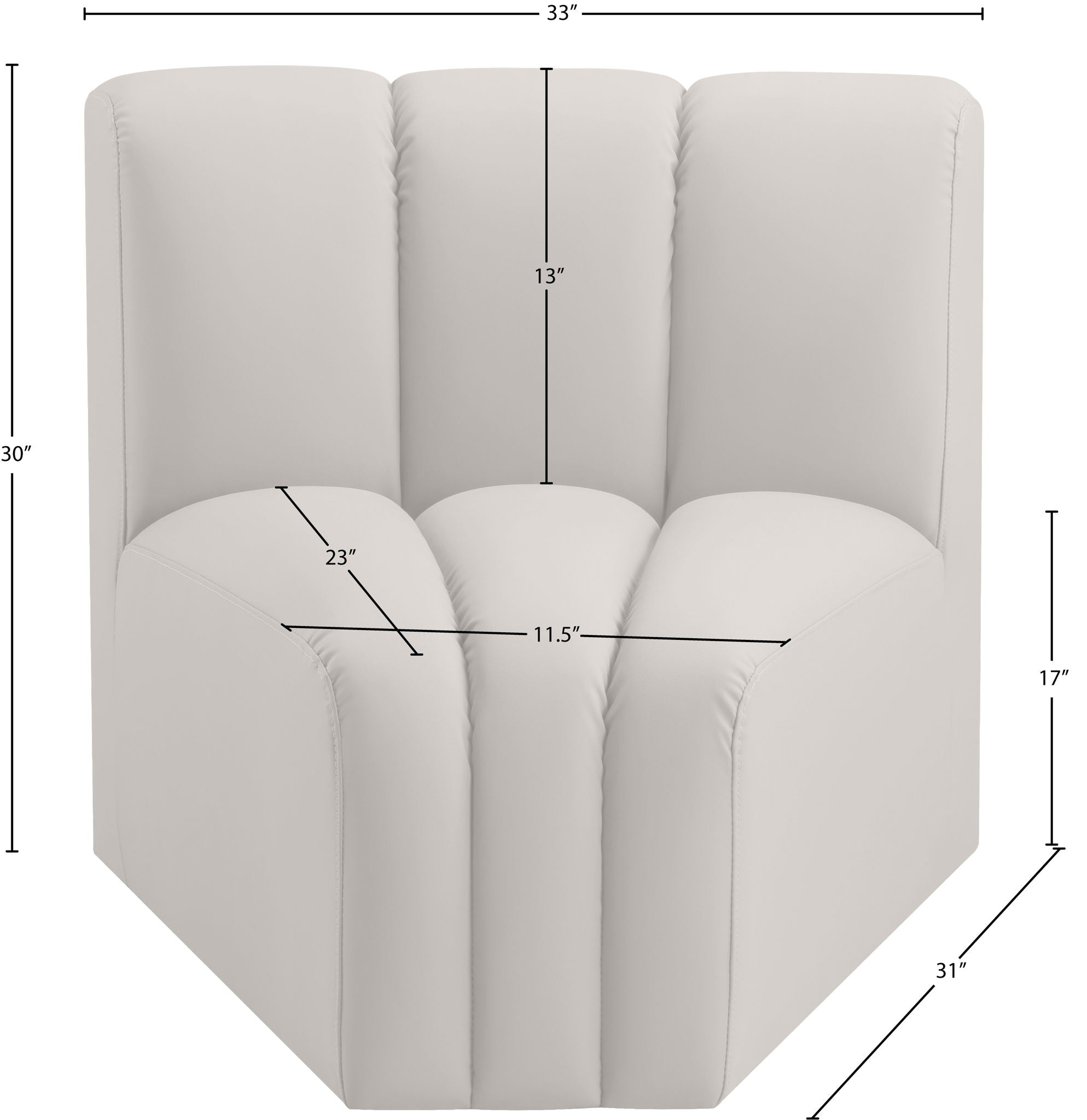 Arc - Faux Leather Curved Corner Chair