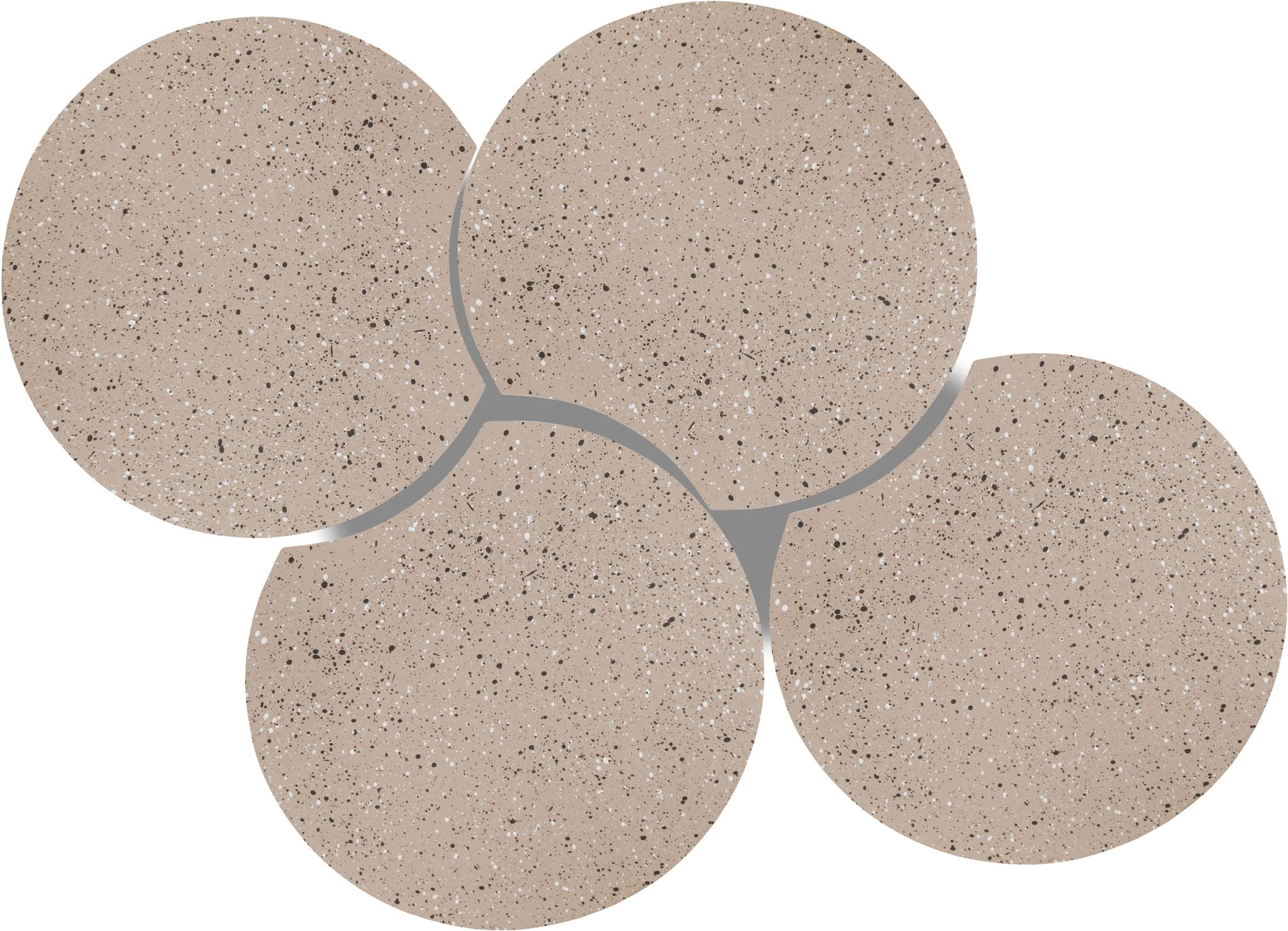 Dimple - 20" 4 Piece Modular Coffee Table - Terazzo Finish