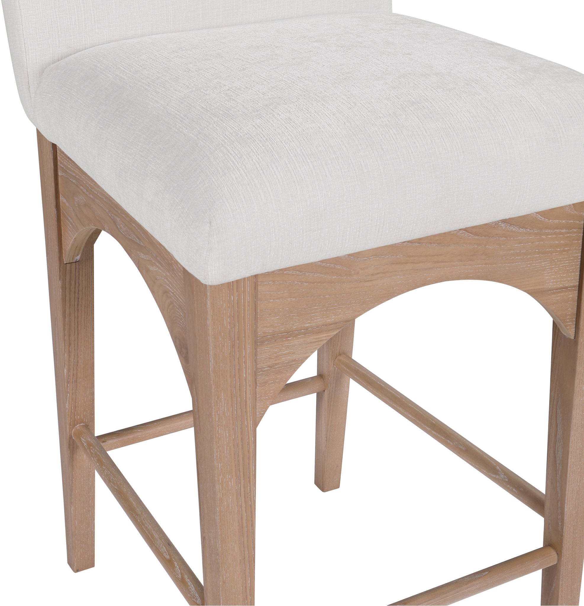 Waldorf - Chenille Stool With Natural Legs